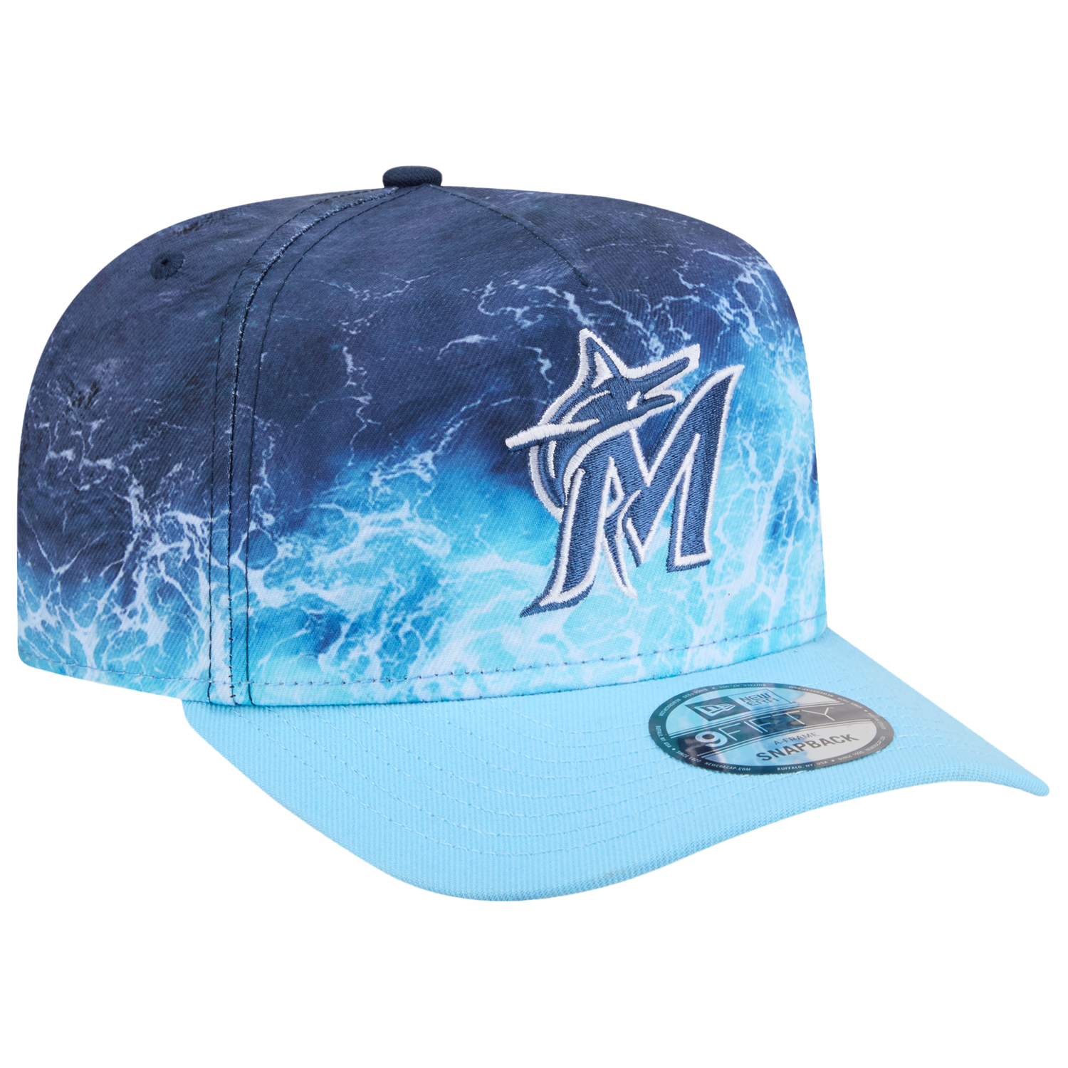 New Era Marlins Deep Water 950 A Frame Cap - Men's - Blue/Teal