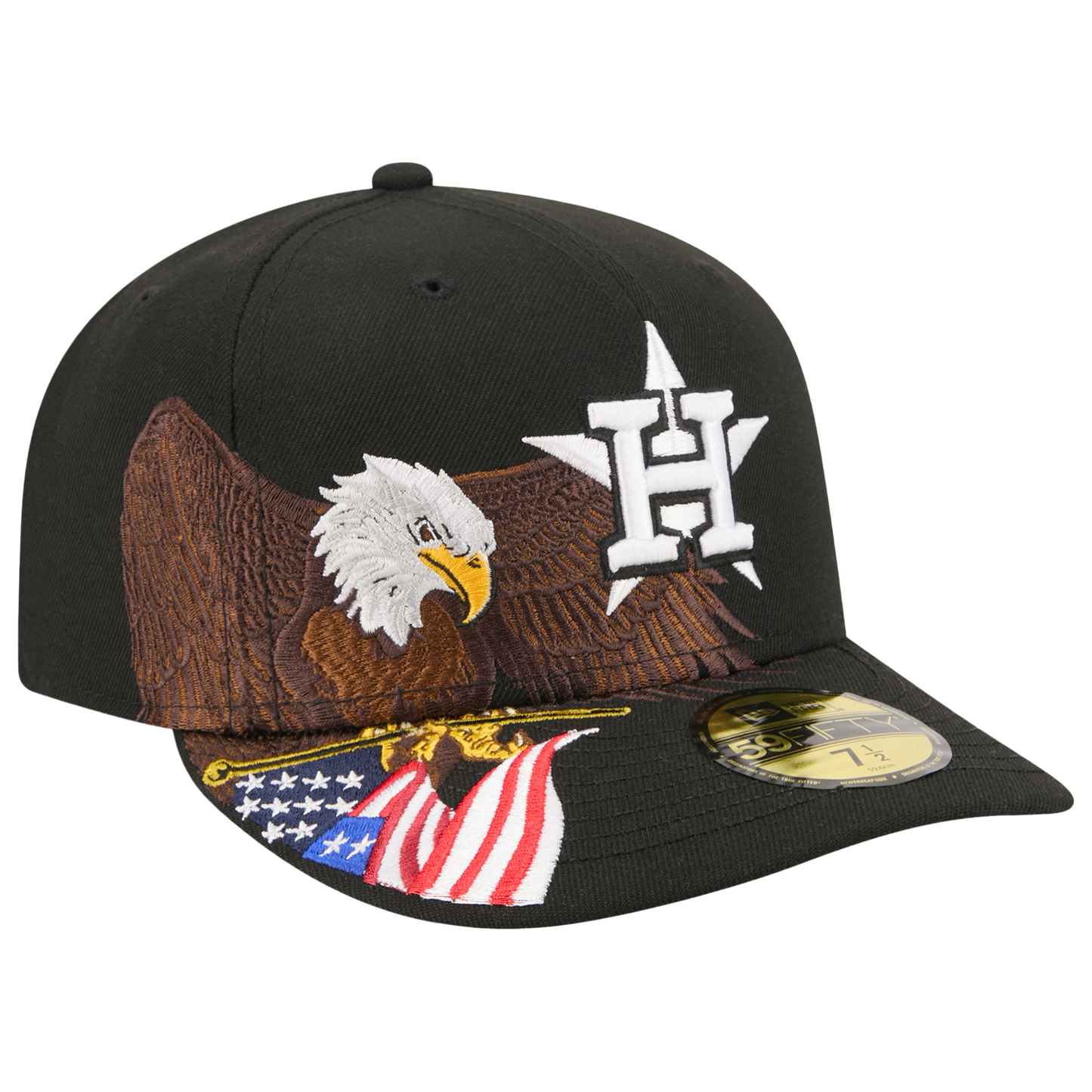 New Era Astros AM 5950 Cap - Men's - Black/White/Brown
