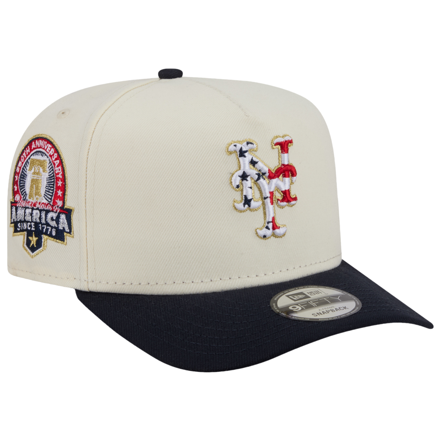 New Era Mets AM 950 A Frame Cap - Men's - White/Navy/Red