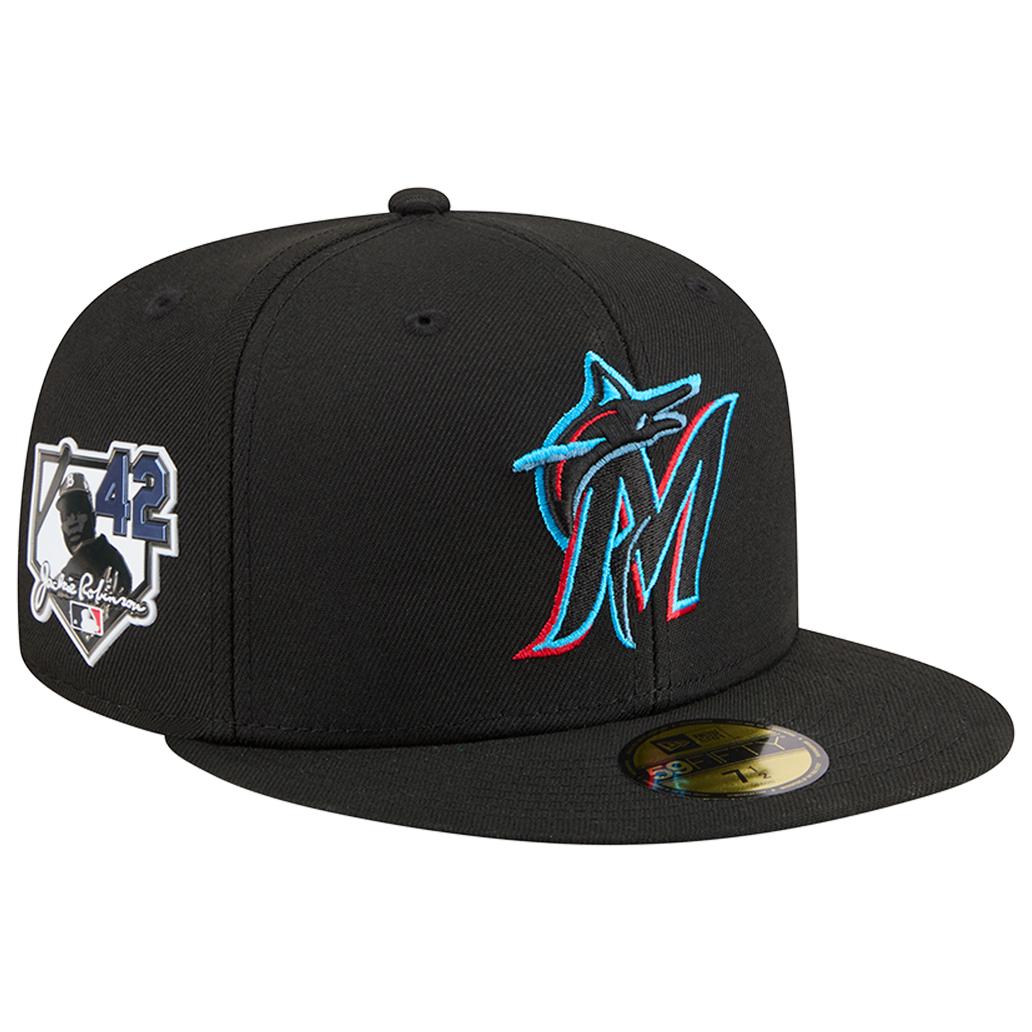 New Era Marlins MLB26 JRD 5950 Cap - Men's - Black/Teal/Pink