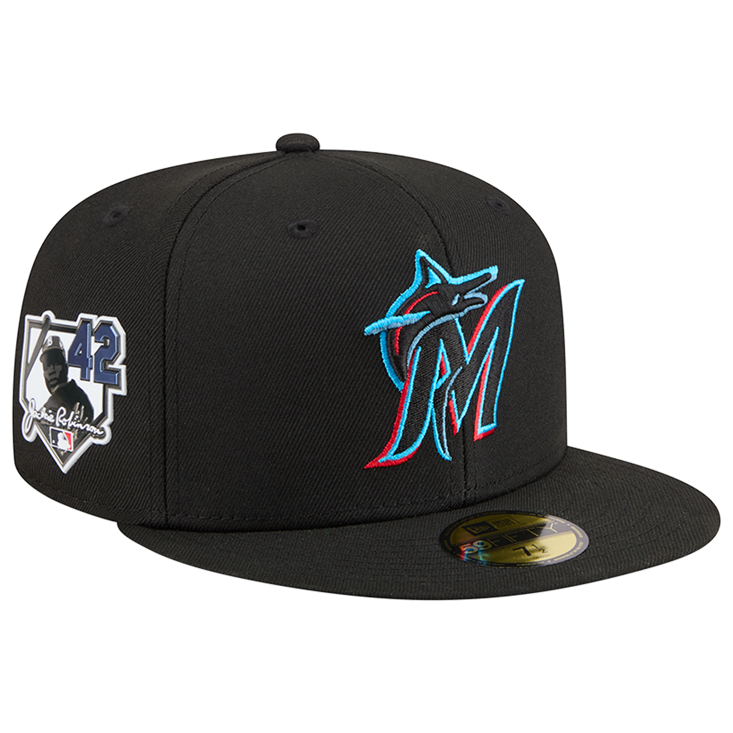 New Era Marlins MLB26 JRD 5950 Cap - Men's - Black/Teal/Pink