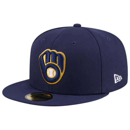 New Era Brewers MLB26 JRD 5950 Cap - Men's - Navy/Yellow