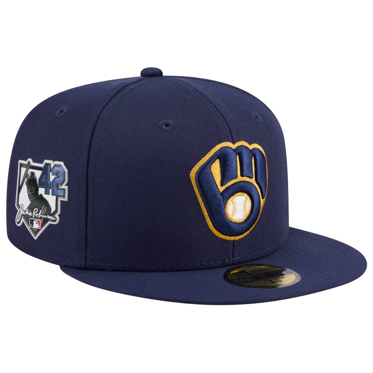 New Era Brewers MLB26 JRD 5950 Cap - Men's - Navy/Yellow