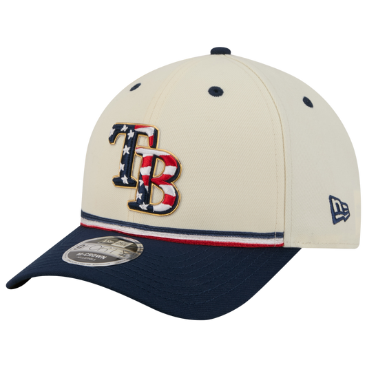 New Era Rays MLB26 July 4 940MC Cap - Men's - Tan/Red/Blue