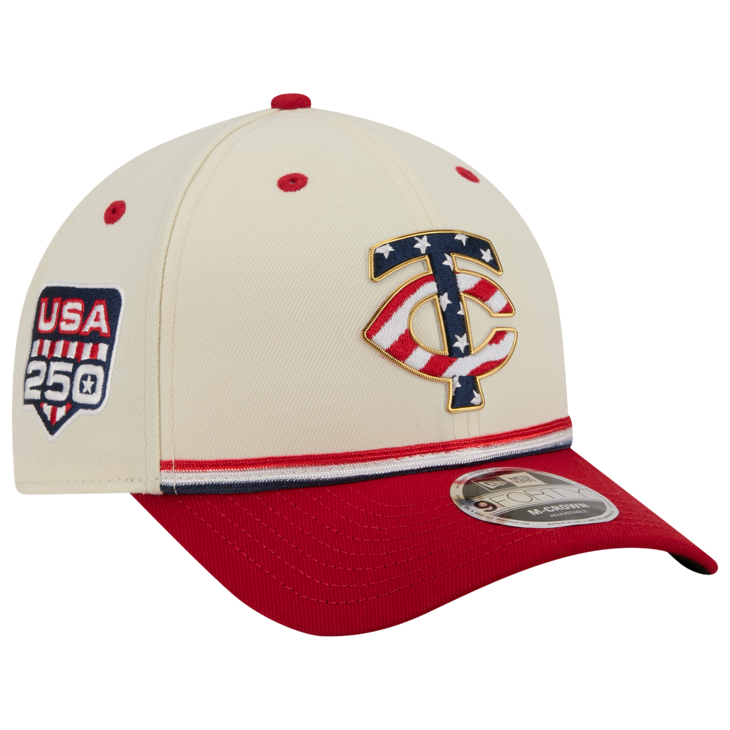 New Era Twins MLB26 July 4 940MC Cap - Men's - Tan/Blue/Red