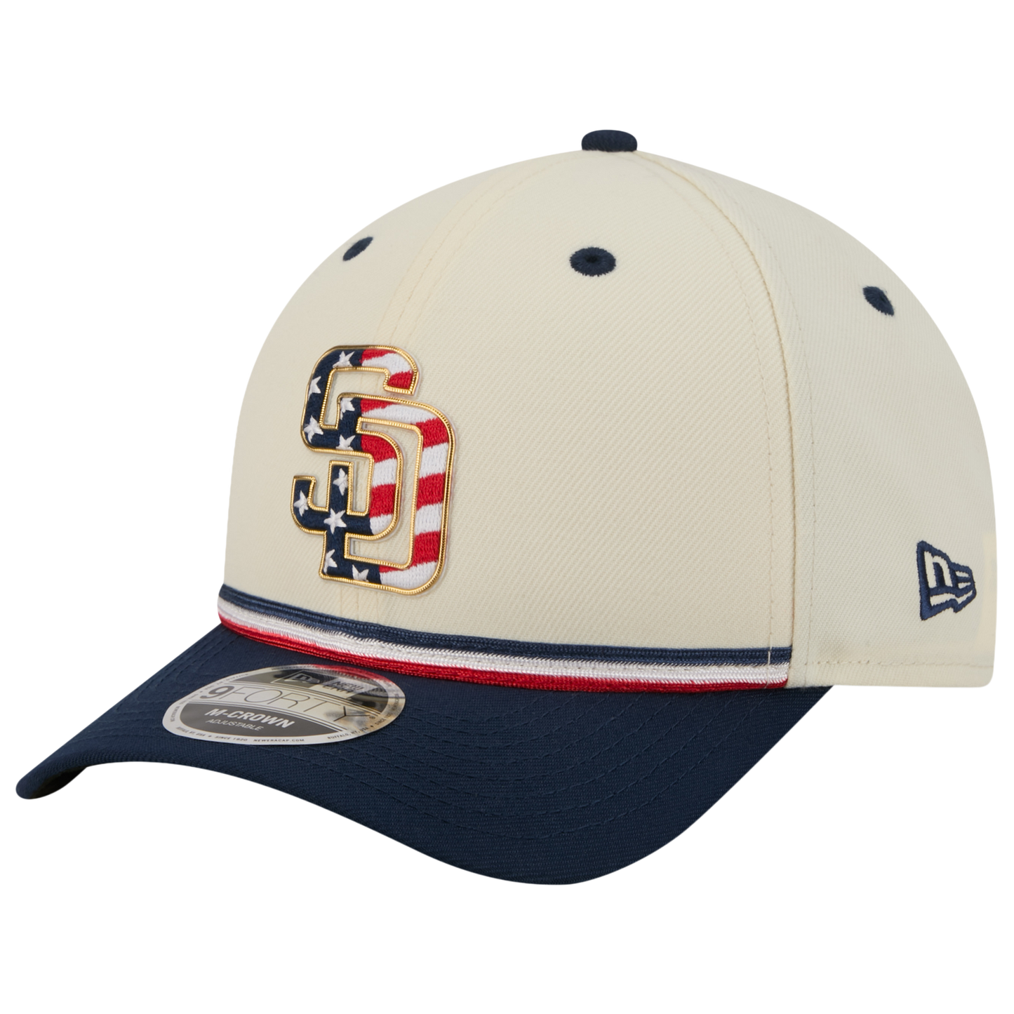 New Era Padres MLB26 July 4 940MC Cap - Men's - Red/Blue/Tan