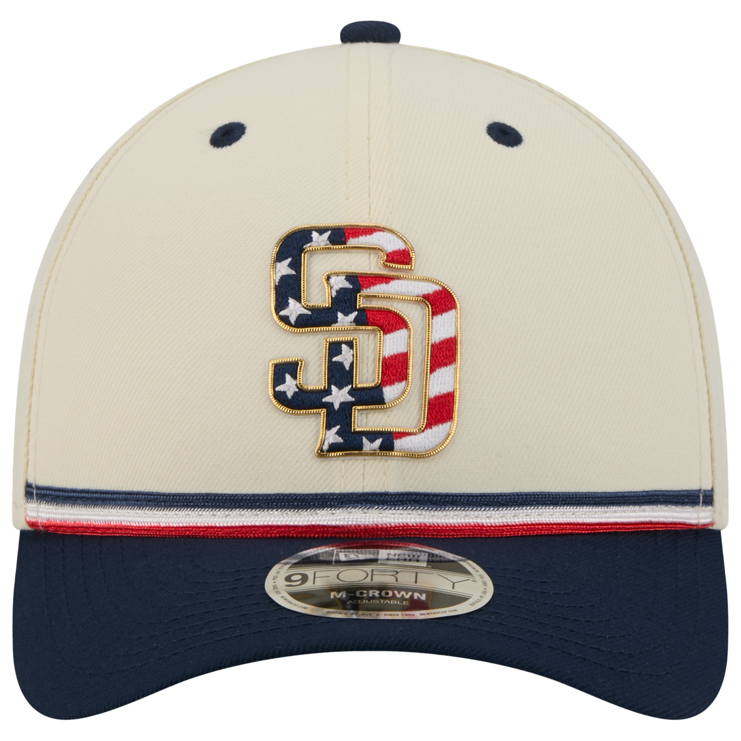 New Era Padres MLB26 July 4 940MC Cap - Men's - Red/Blue/Tan