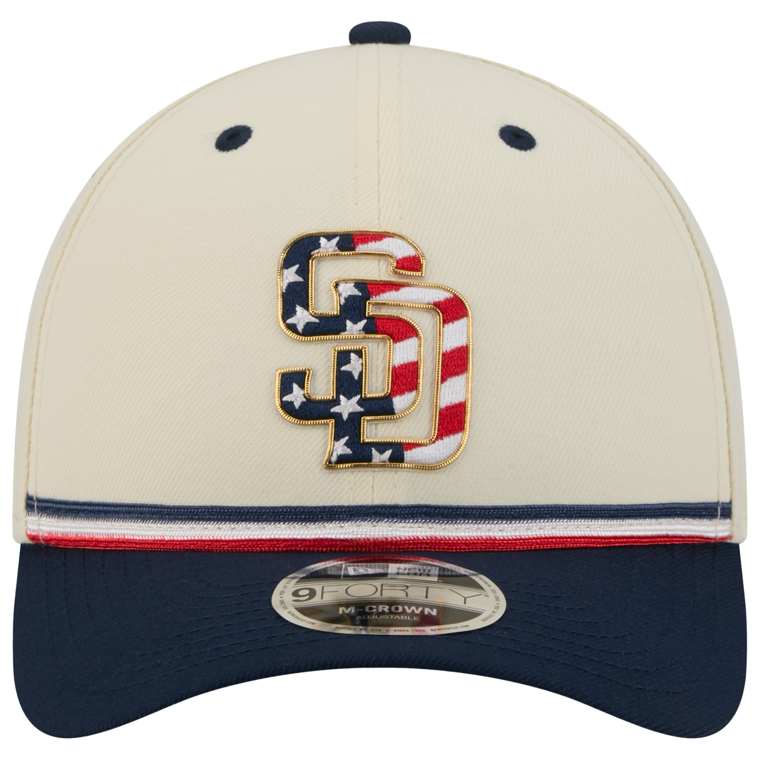 New Era Padres MLB26 July 4 940MC Cap - Men's - Red/Blue/Tan