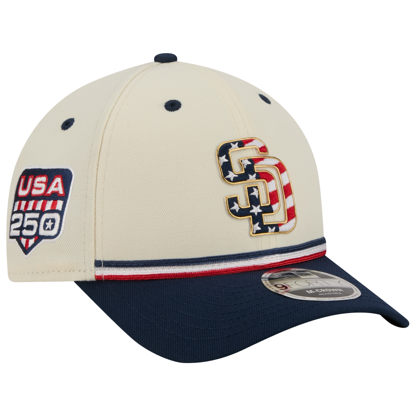 New Era Padres MLB26 July 4 940MC Cap - Men's - Red/Blue/Tan