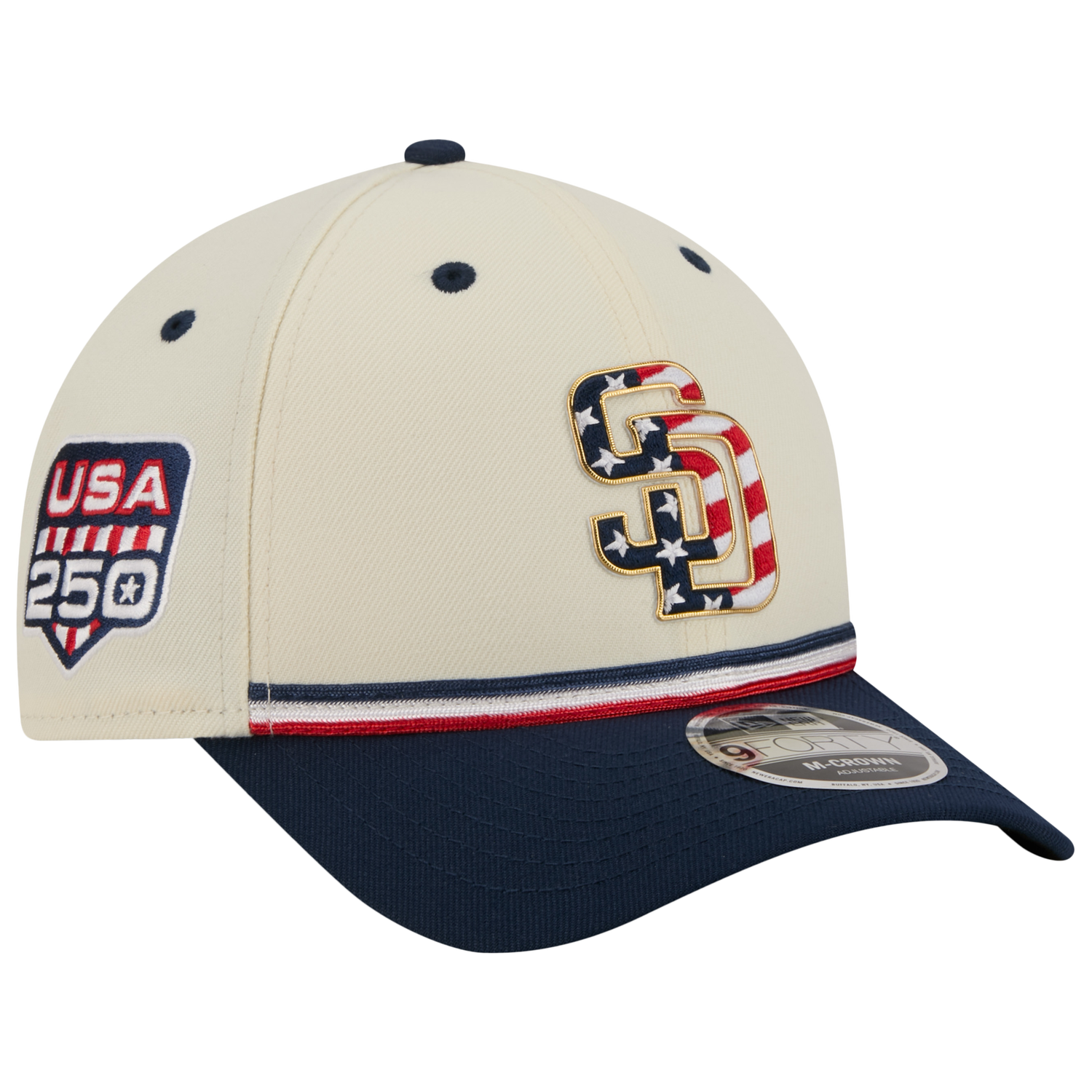 New Era Padres MLB26 July 4 940MC Cap - Men's - Red/Blue/Tan