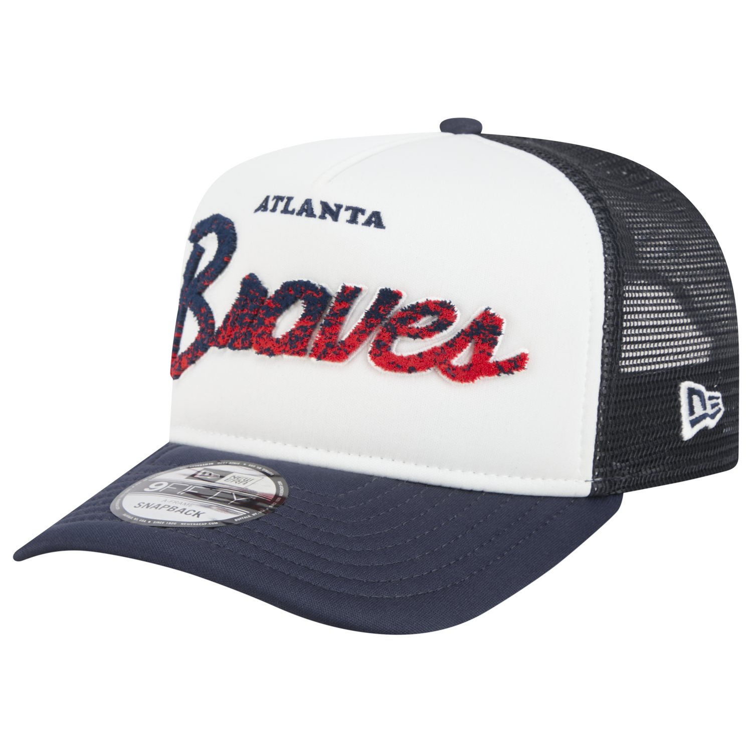New Era Braves F1 9FIFTY A-Frame Cap - Men's - Chalk White/Navy