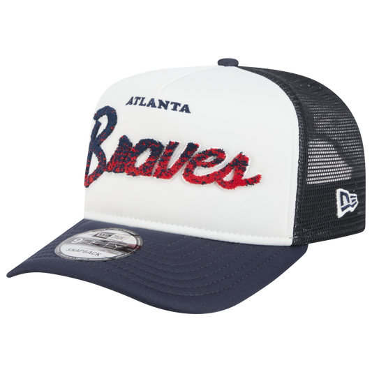 New Era Braves F1 9FIFTY A-Frame Cap - Men's - Chalk White/Navy