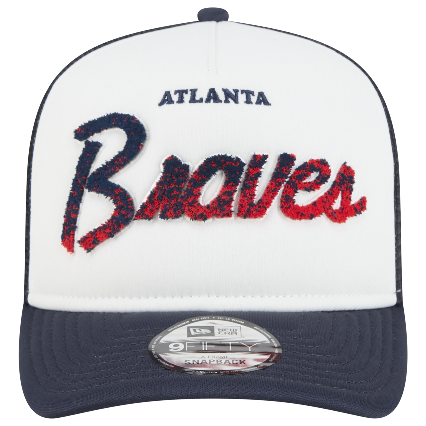 New Era Braves F1 9FIFTY A-Frame Cap - Men's - Chalk White/Navy