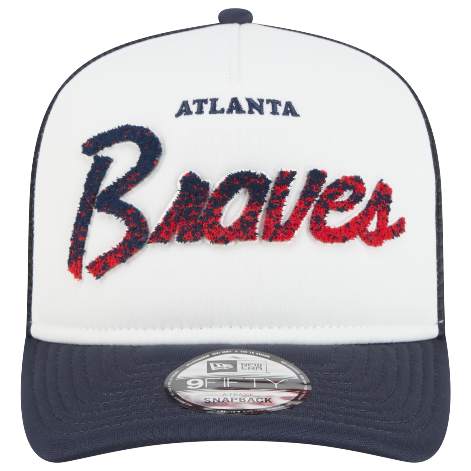 New Era Braves F1 9FIFTY A-Frame Cap - Men's - Chalk White/Navy