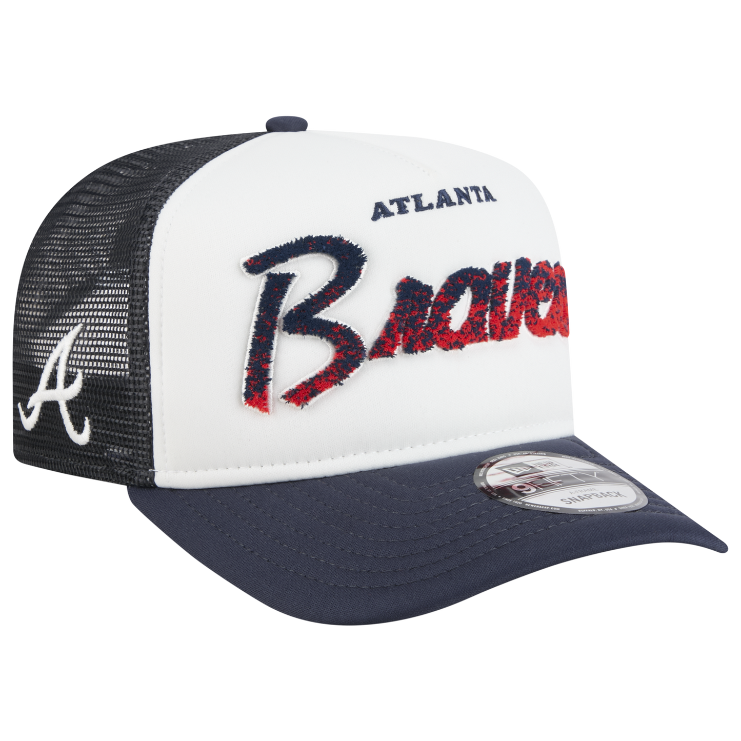New Era Braves F1 9FIFTY A-Frame Cap - Men's - Chalk White/Navy