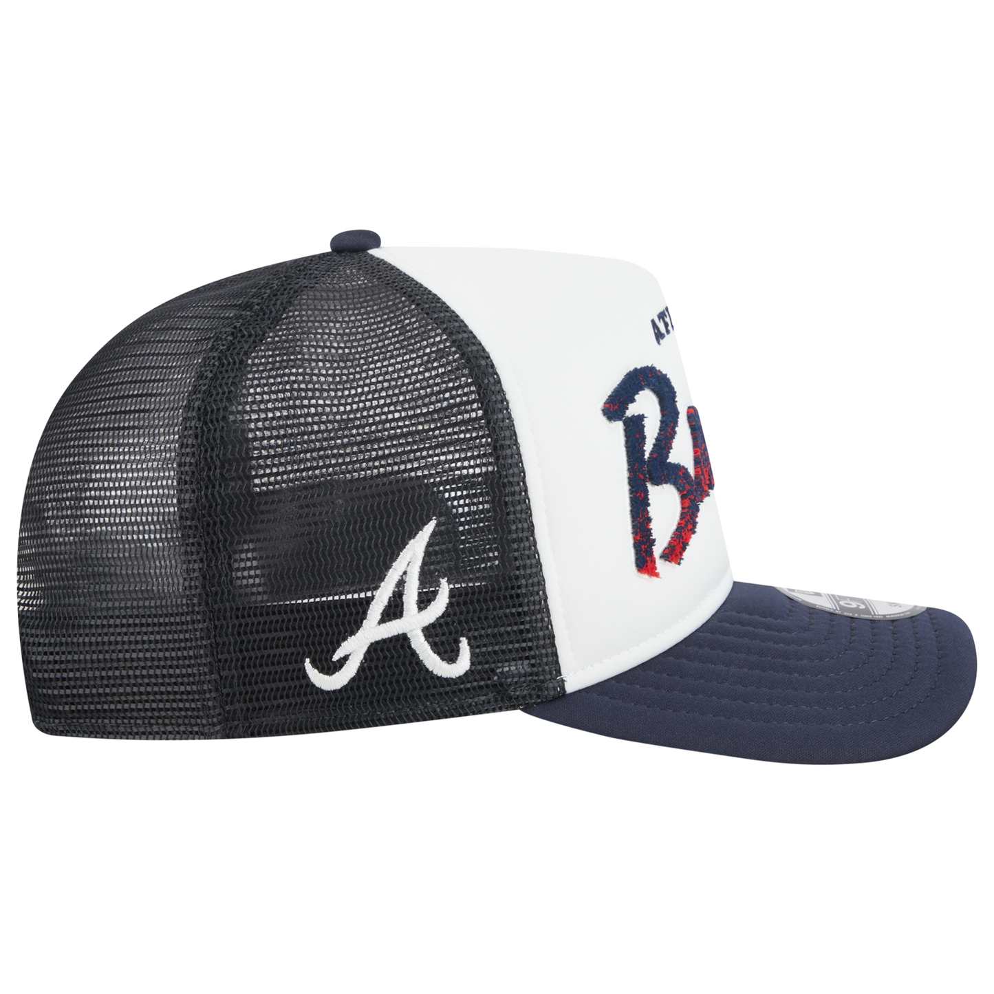 New Era Braves F1 9FIFTY A-Frame Cap - Men's - Chalk White/Navy