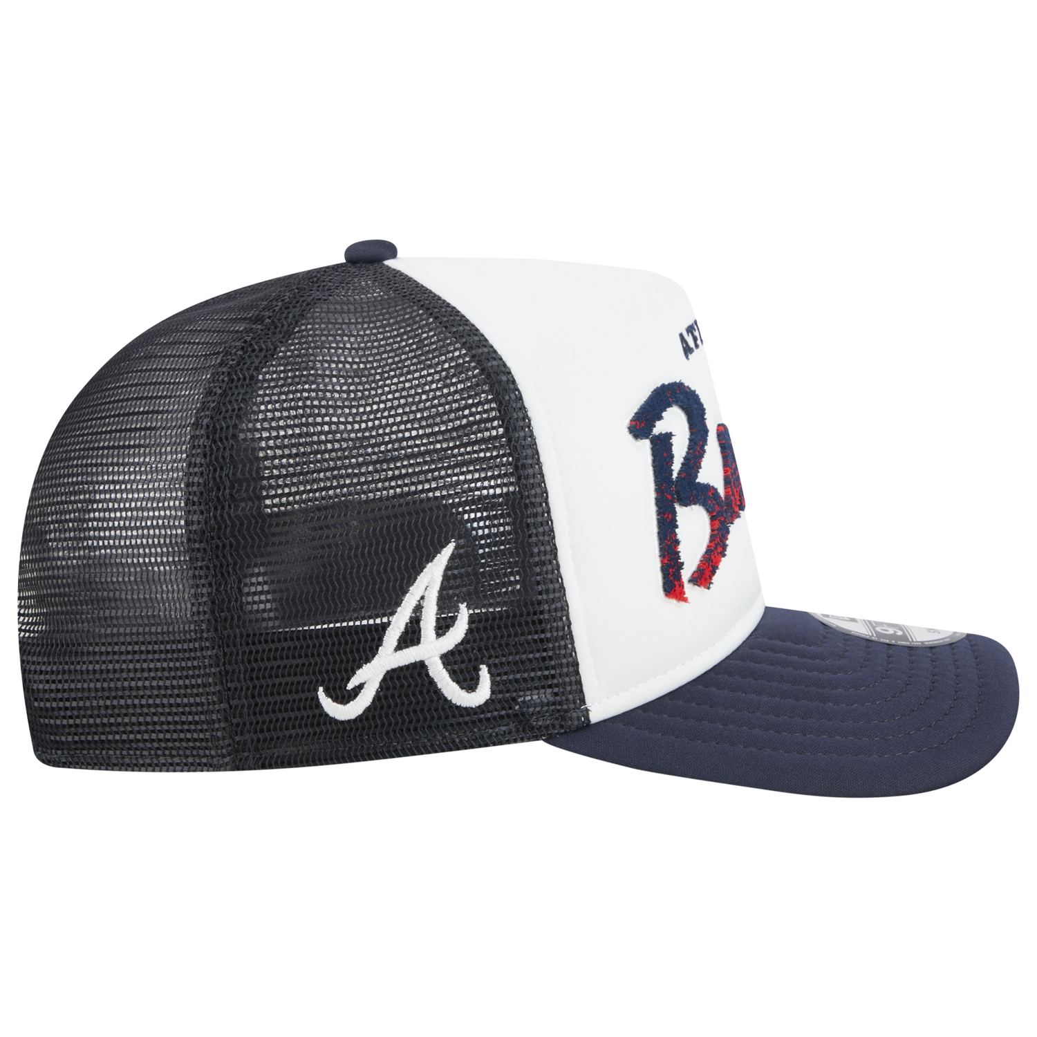 New Era Braves F1 9FIFTY A-Frame Cap - Men's - Chalk White/Navy