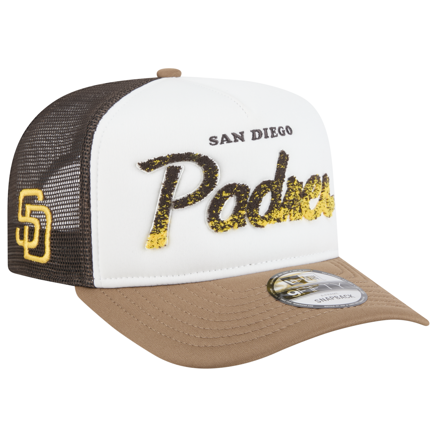 New Era Padres F1 9FIFTY A-Frame Cap - Men's - Brown/Chalk White