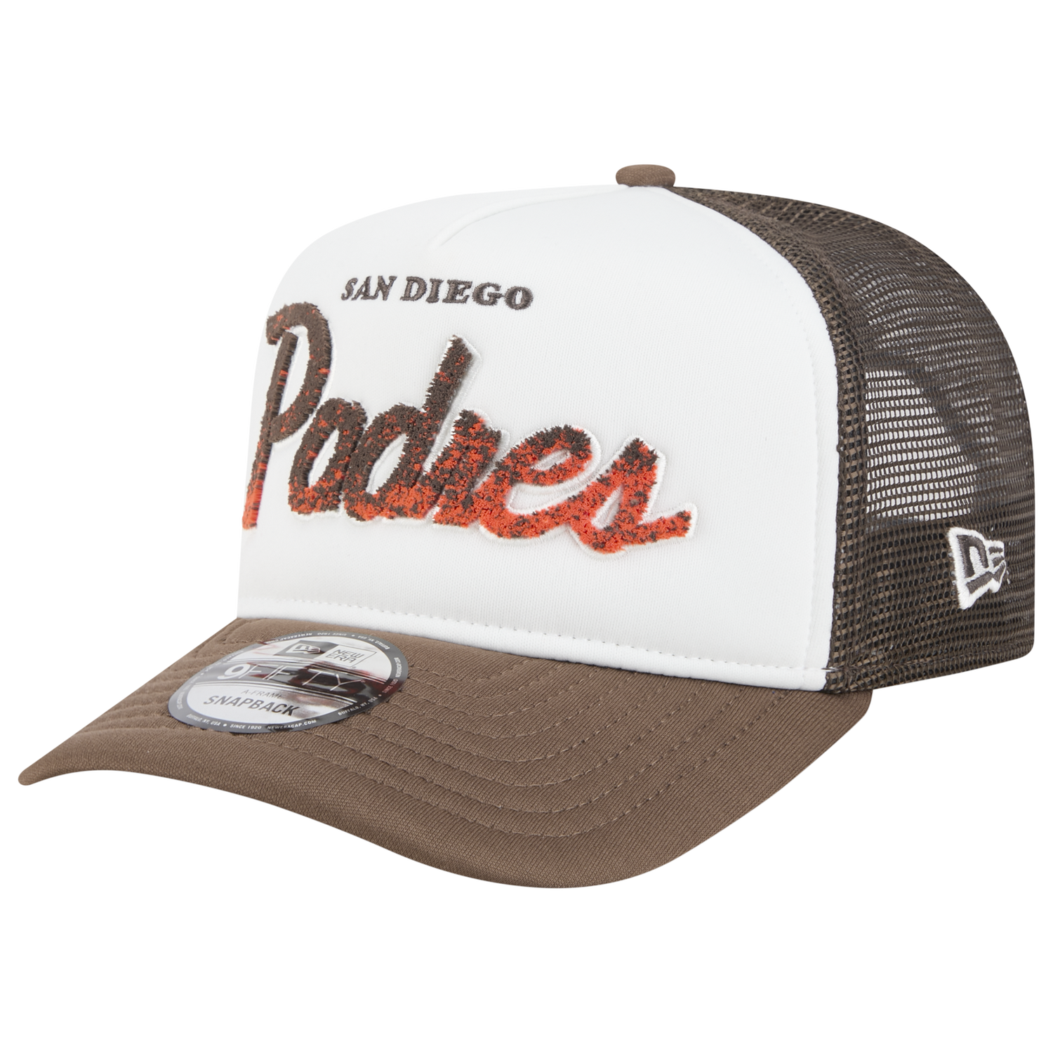 New Era Padres F1 9FIFTY A-Frame Cap - Men's - Chalk White/Brown