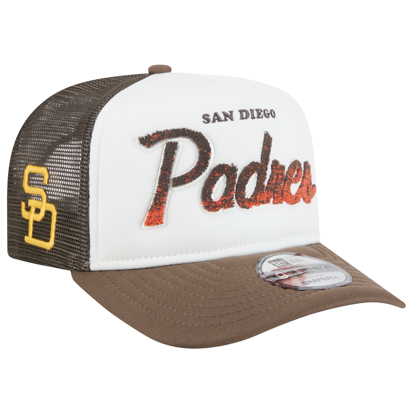 New Era Padres F1 9FIFTY A-Frame Cap - Men's - Chalk White/Brown