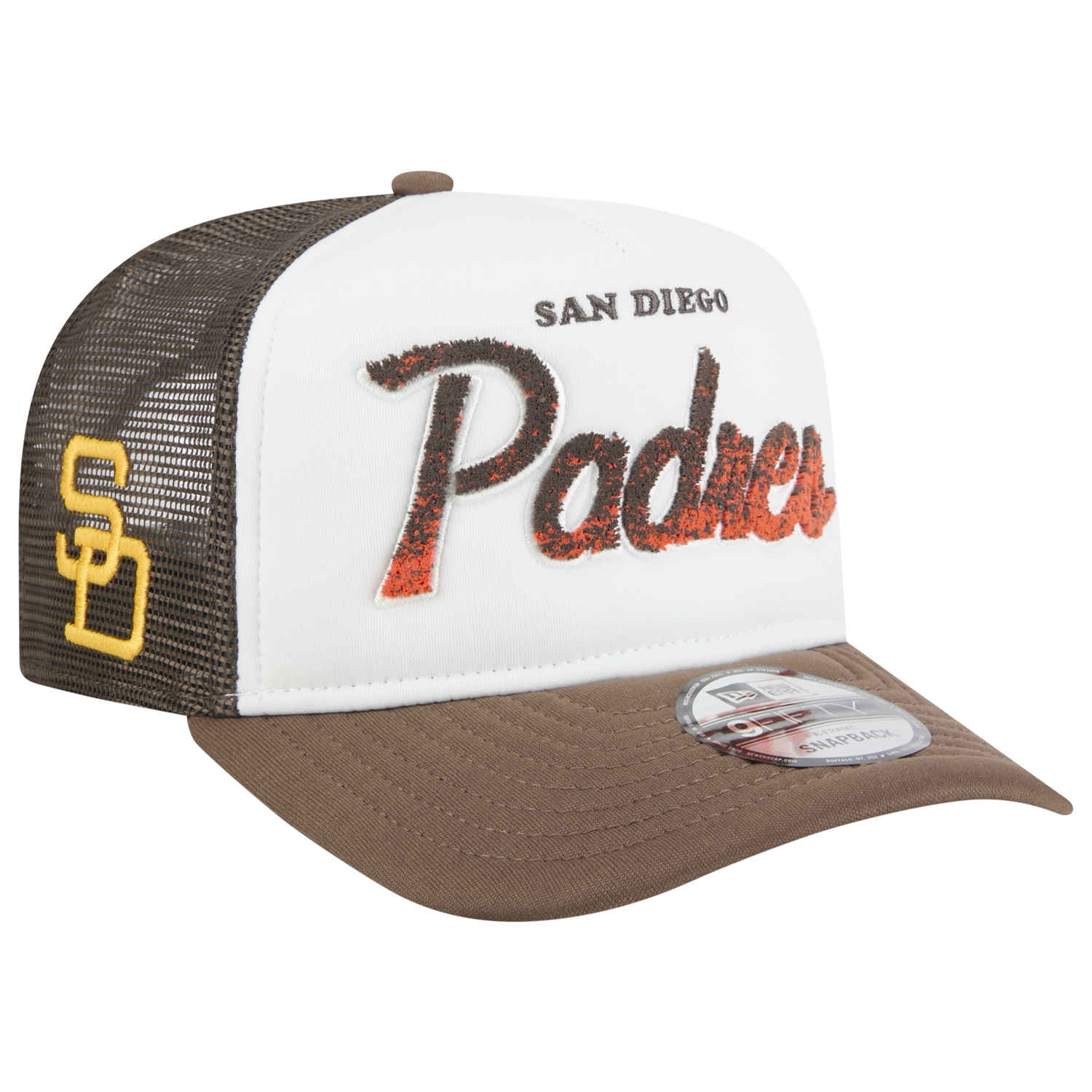 New Era Padres F1 9FIFTY A-Frame Cap - Men's - Chalk White/Brown