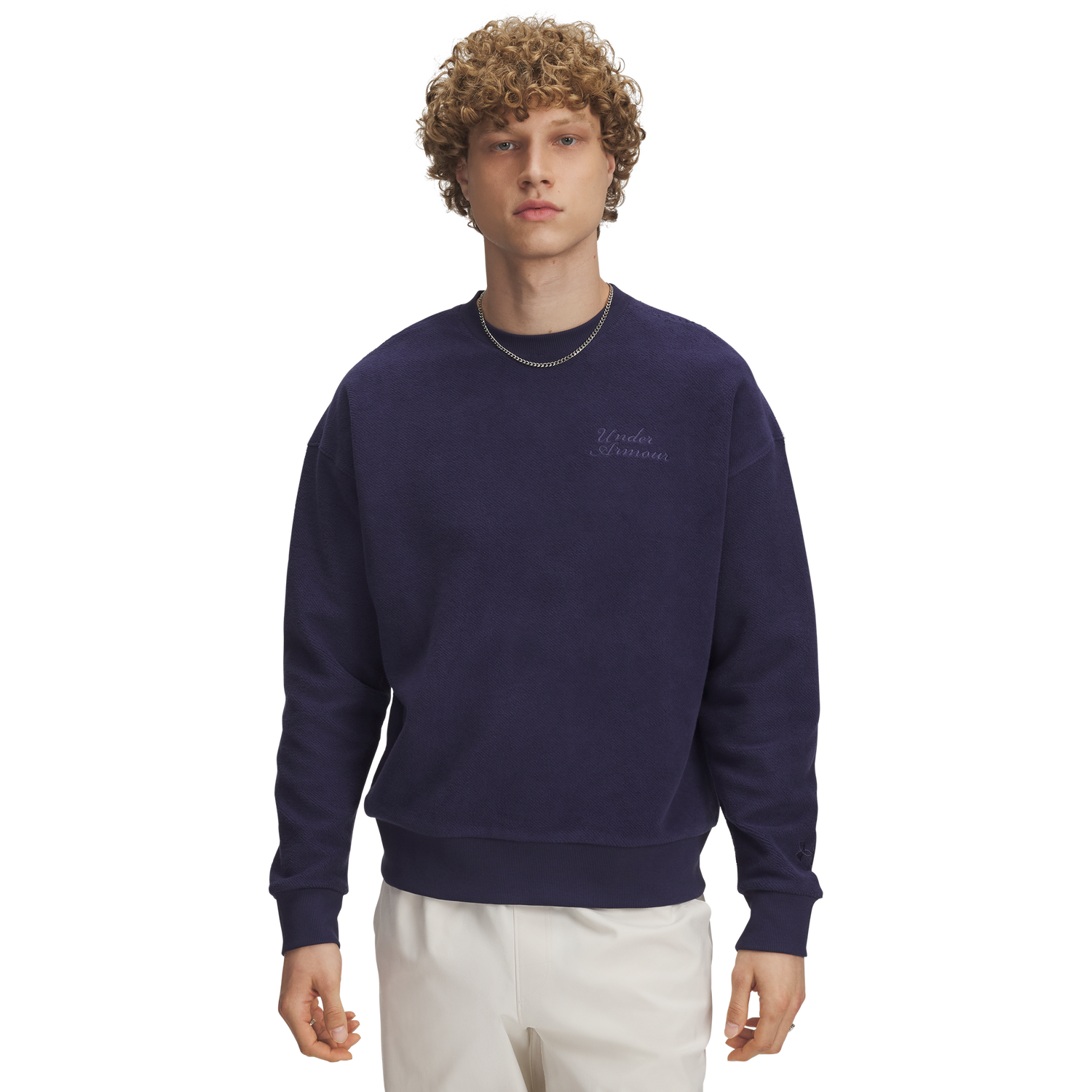 Under Armour Icon Rev Terry Crew - Men's - Washed Navy/Washed Navy