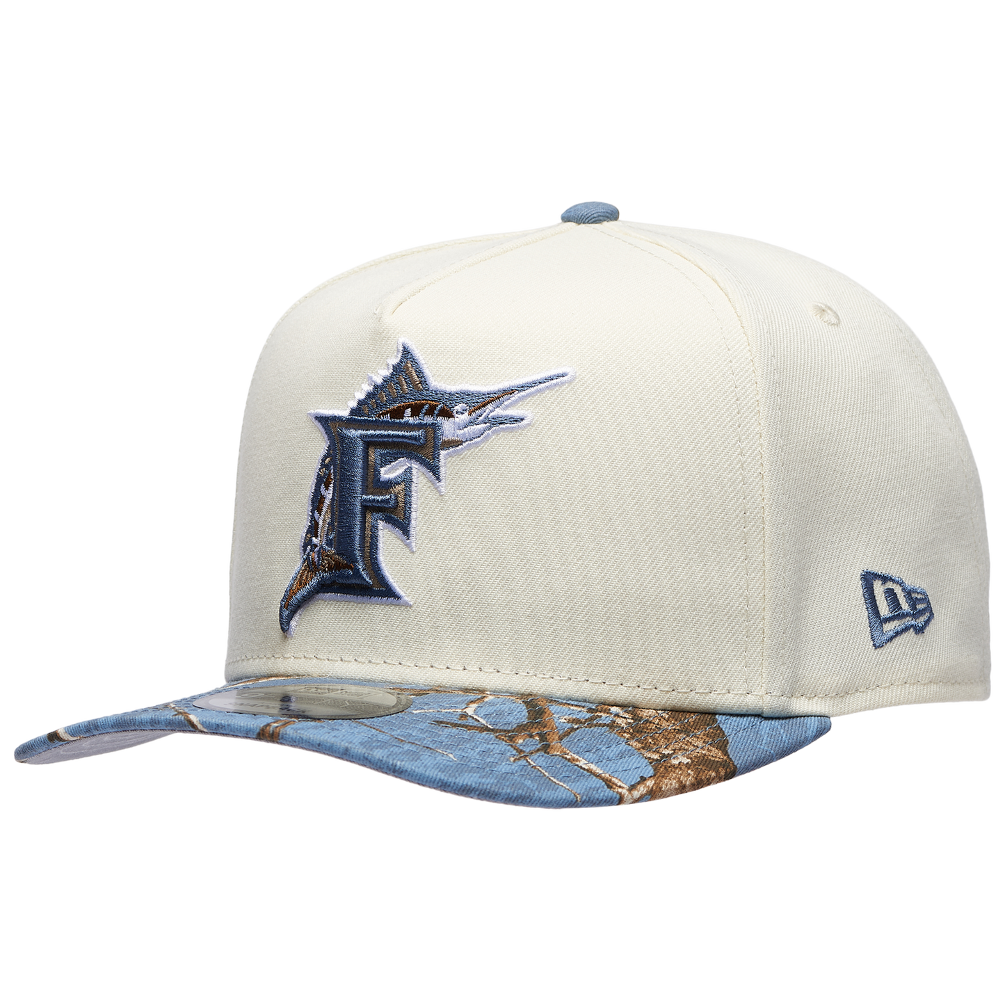New Era Marlins 950AF RealTree Blue Cap - Men's - Chrome/Realtree Camo