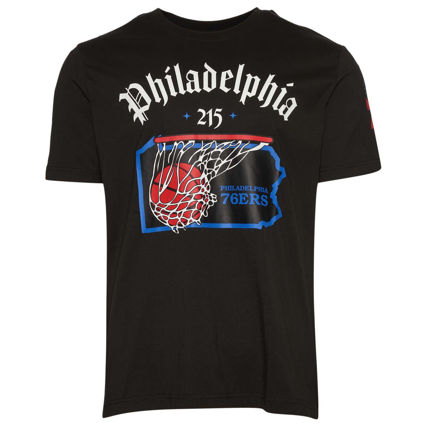 New Era 76ers Short Sleeve T-Shirt - Men's - Black