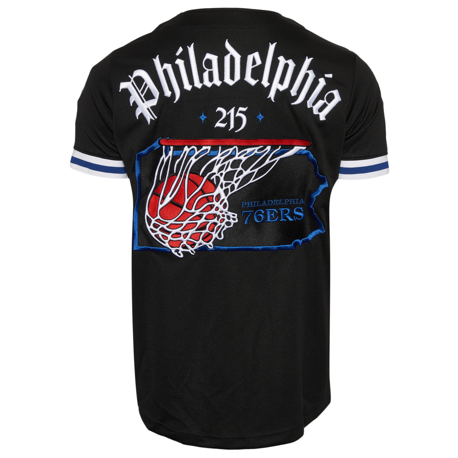 New Era 76ers Custom Jersey - Men's - Black
