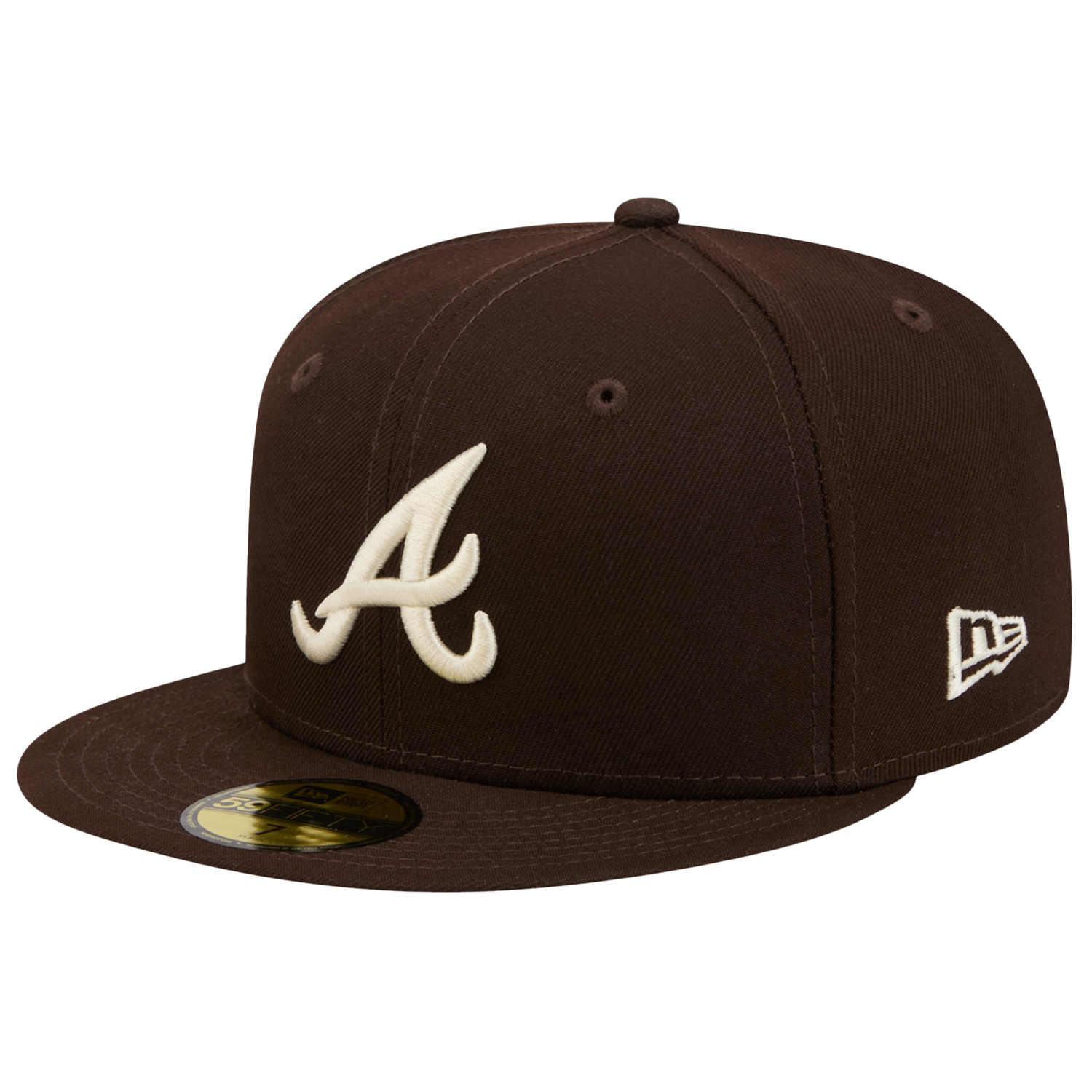 New Era Braves 59FIFTY Cap - Men's - White/Brown