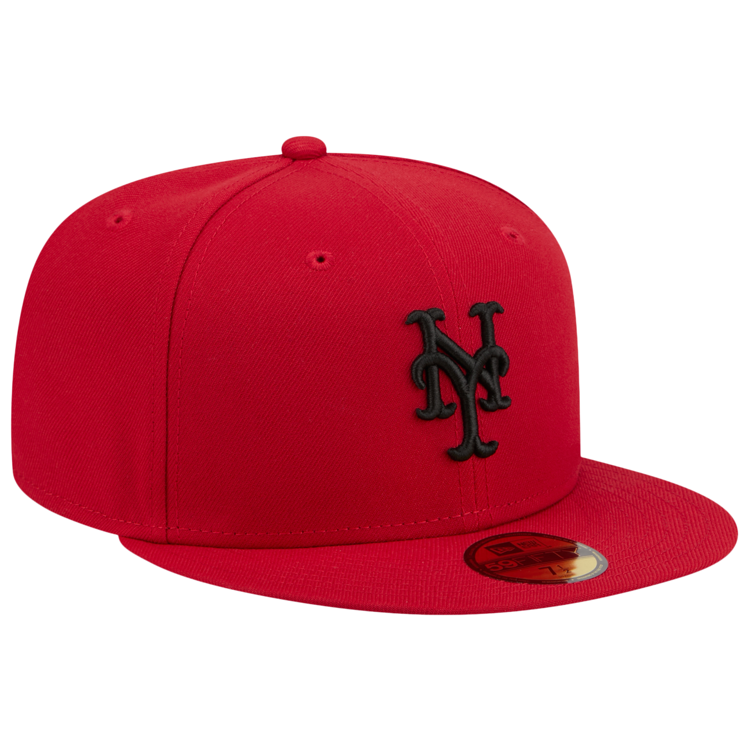 New Era Mets 59FIFTY Cap - Men's - Scarlet/Black