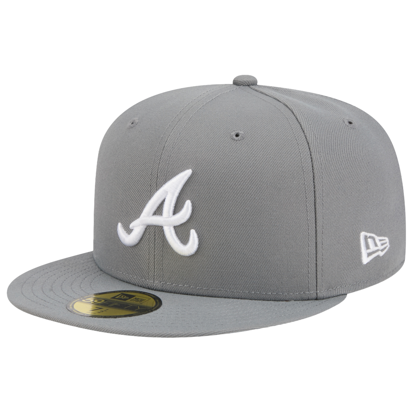 New Era Braves 59FIFTY Cap - Men's - White/Steel Grey
