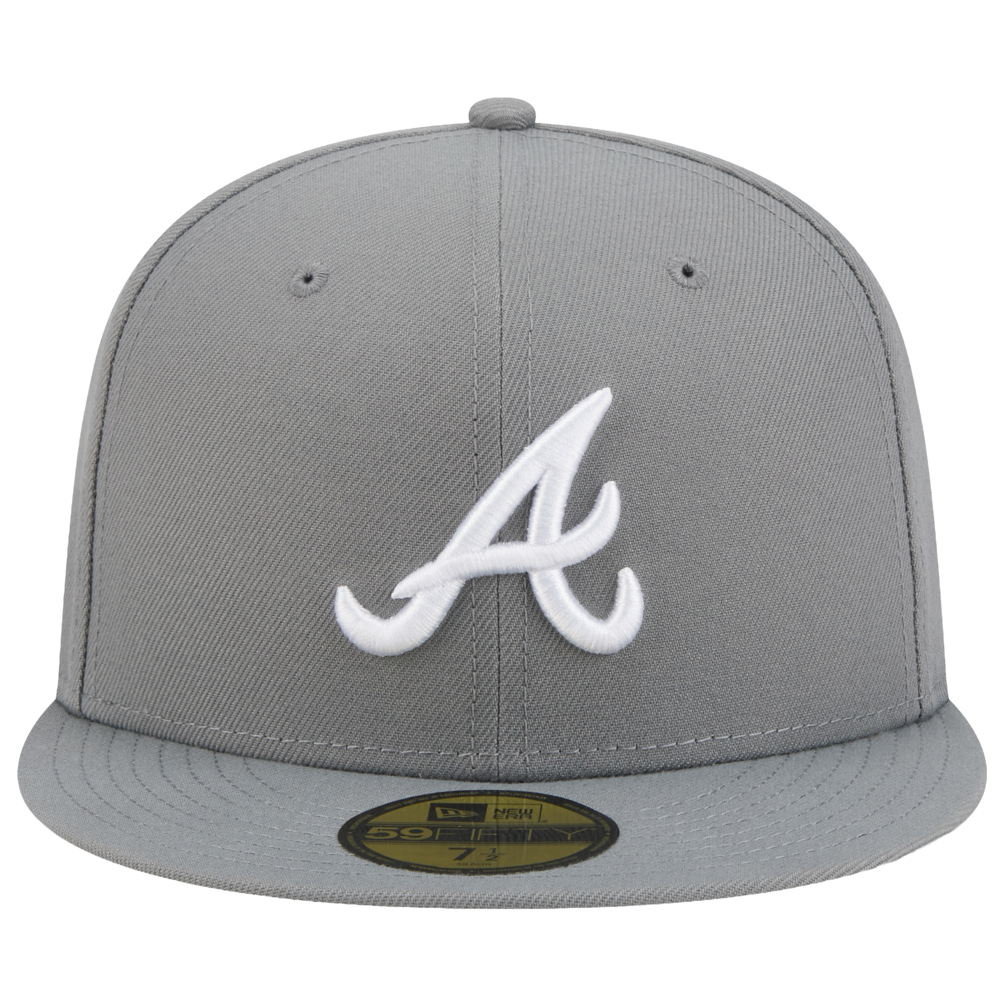 New Era Braves 59FIFTY Cap - Men's - White/Steel Grey