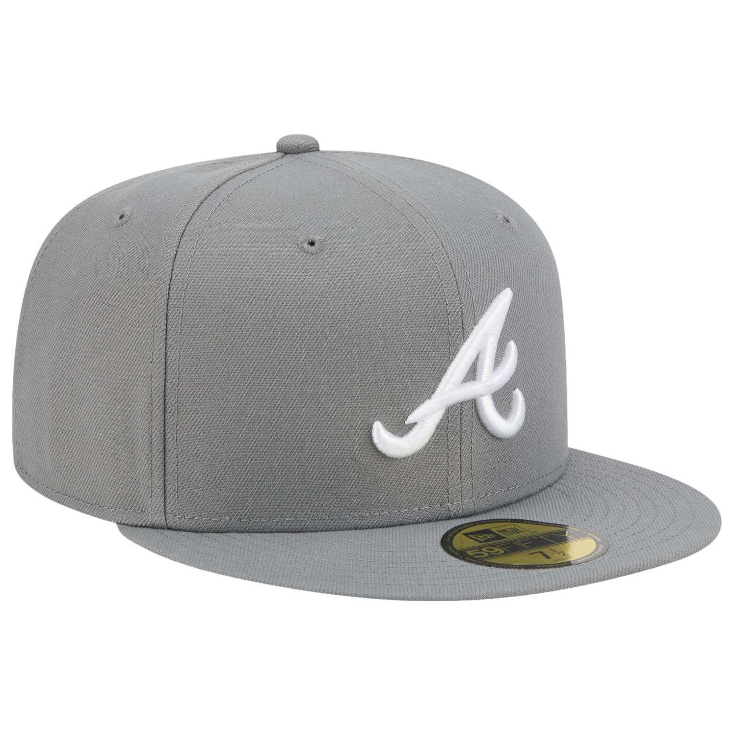 New Era Braves 59FIFTY Cap - Men's - White/Steel Grey