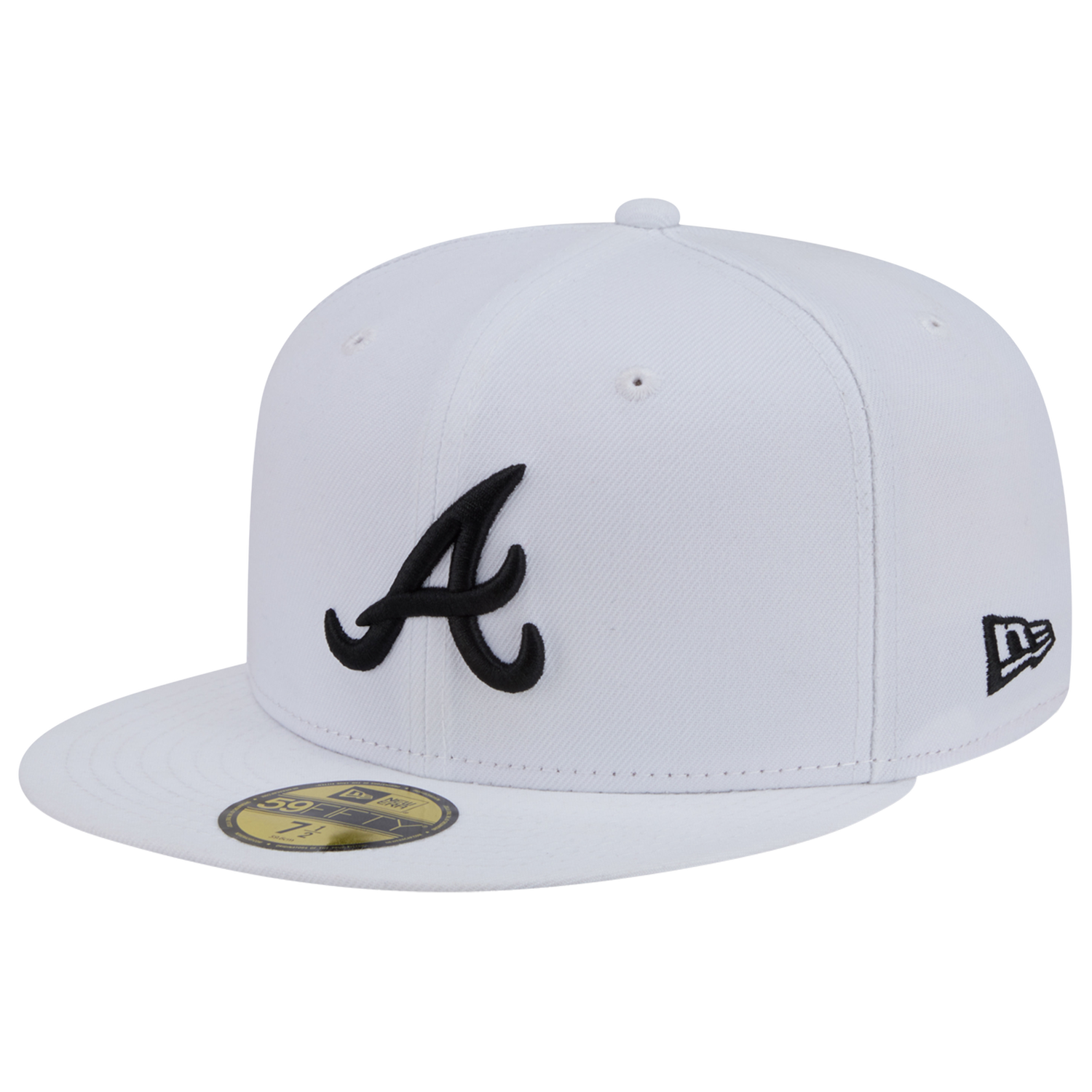 New Era Braves 59FIFTY Cap - Men's - White/Black (60956114)