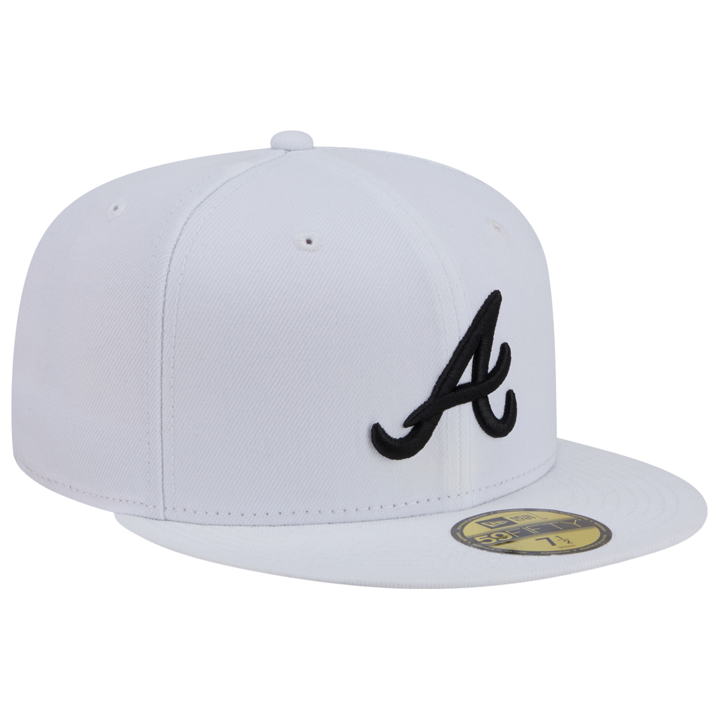 New Era Braves 59FIFTY Cap - Men's - White/Black (60956114)