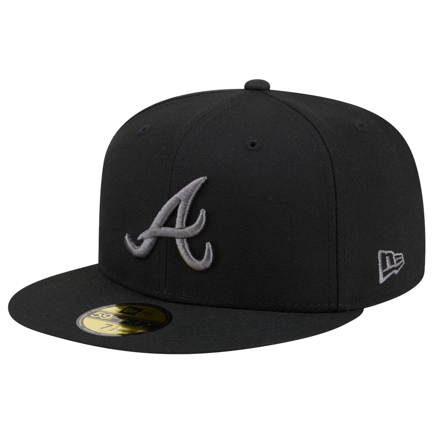 New Era Braves 59FIFTY Cap - Men's - Heather Grey/Black