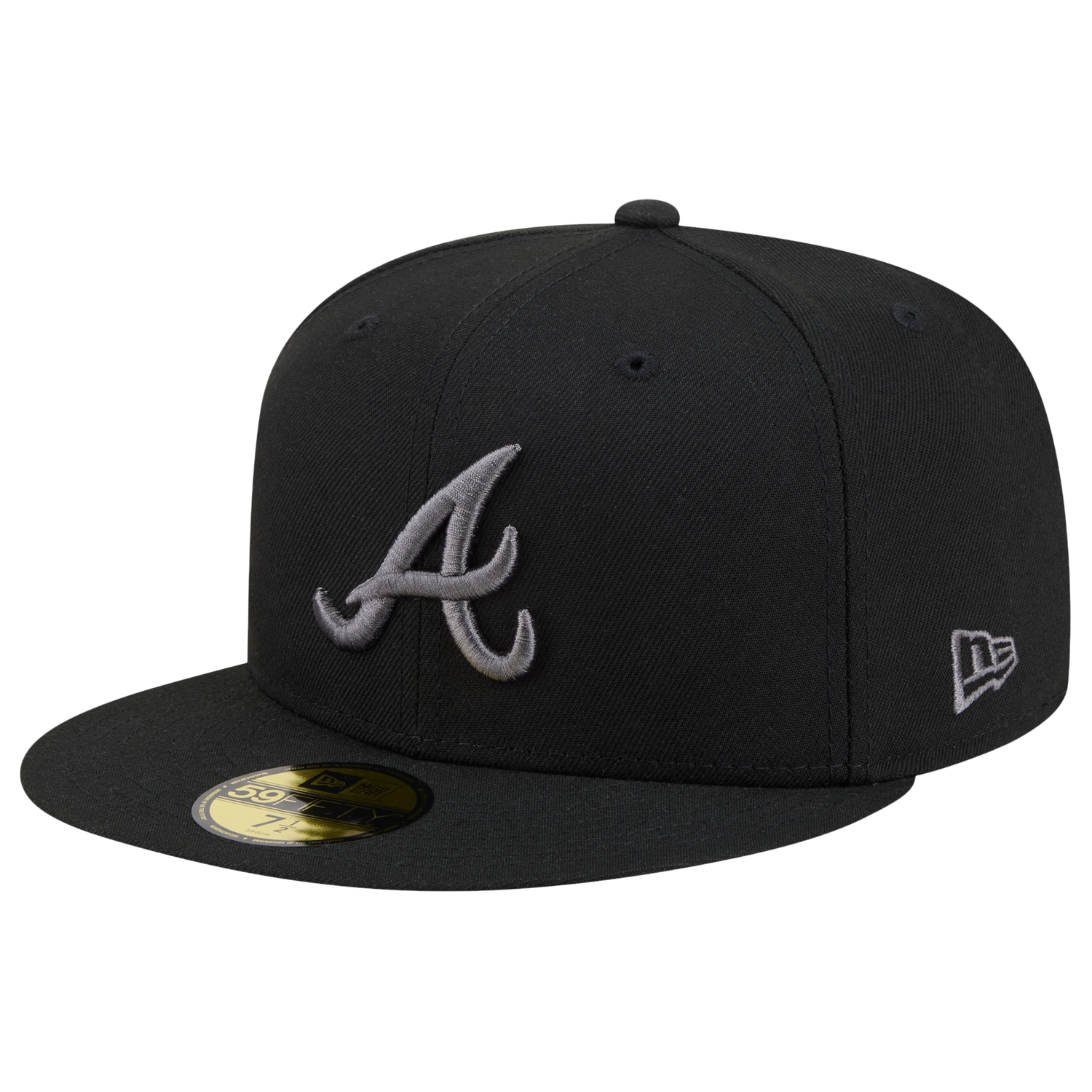 New Era Braves 59FIFTY Cap - Men's - Heather Grey/Black
