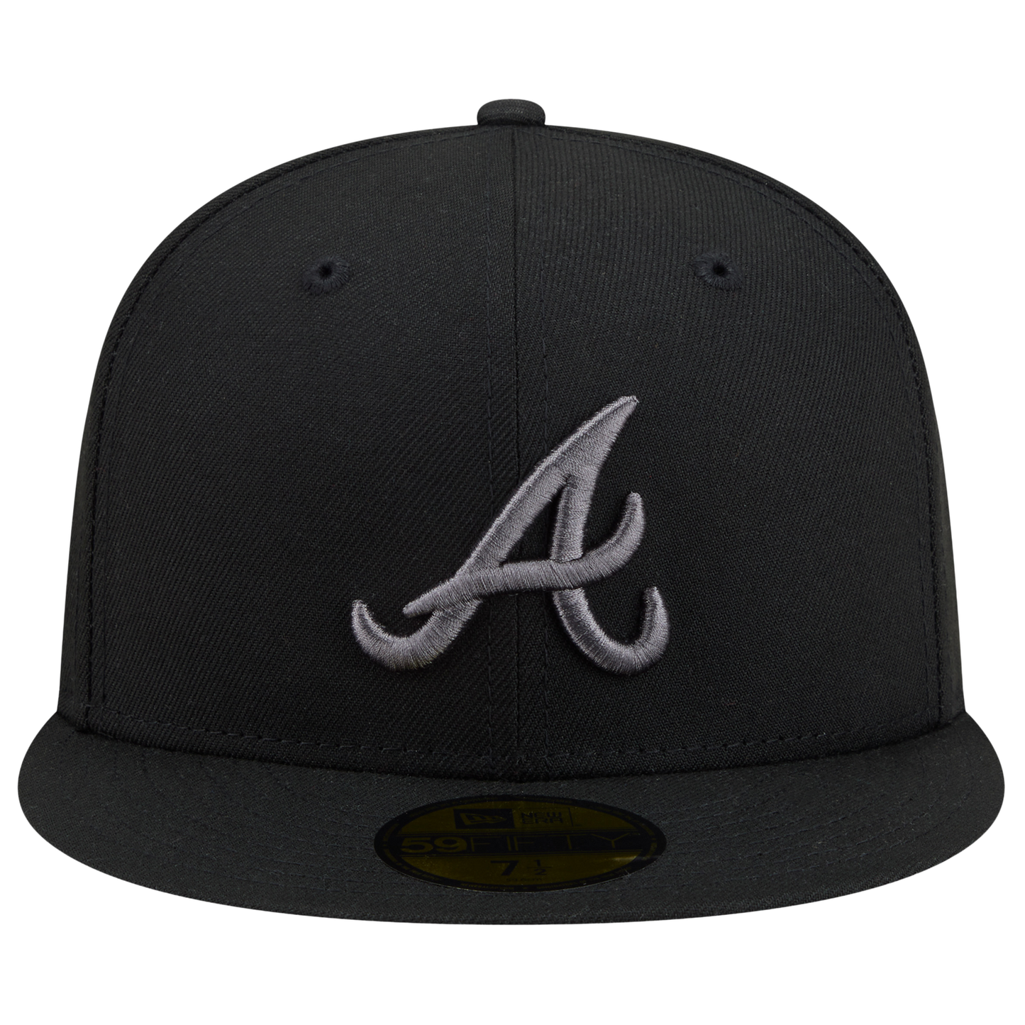 New Era Braves 59FIFTY Cap - Men's - Heather Grey/Black