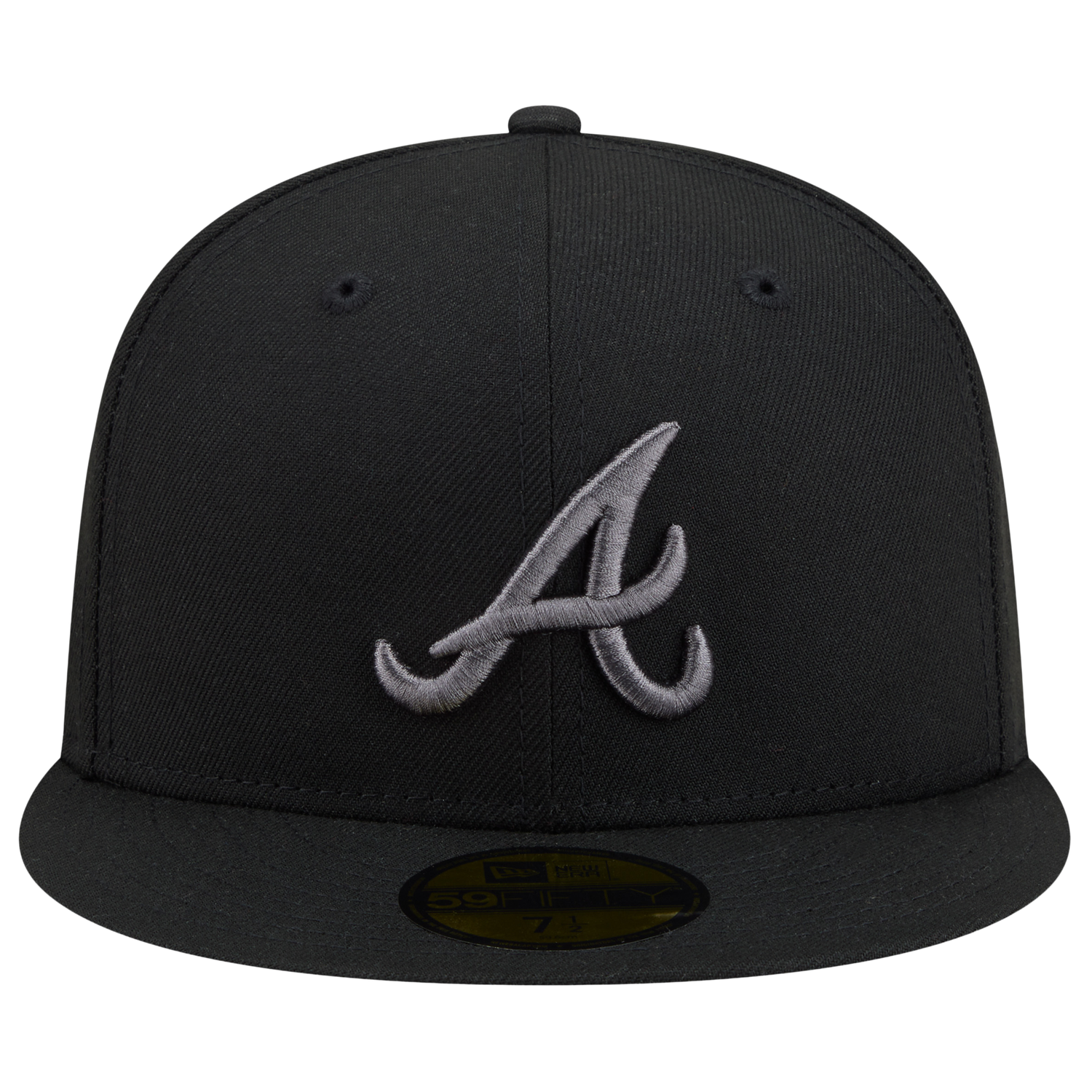 New Era Braves 59FIFTY Cap - Men's - Heather Grey/Black