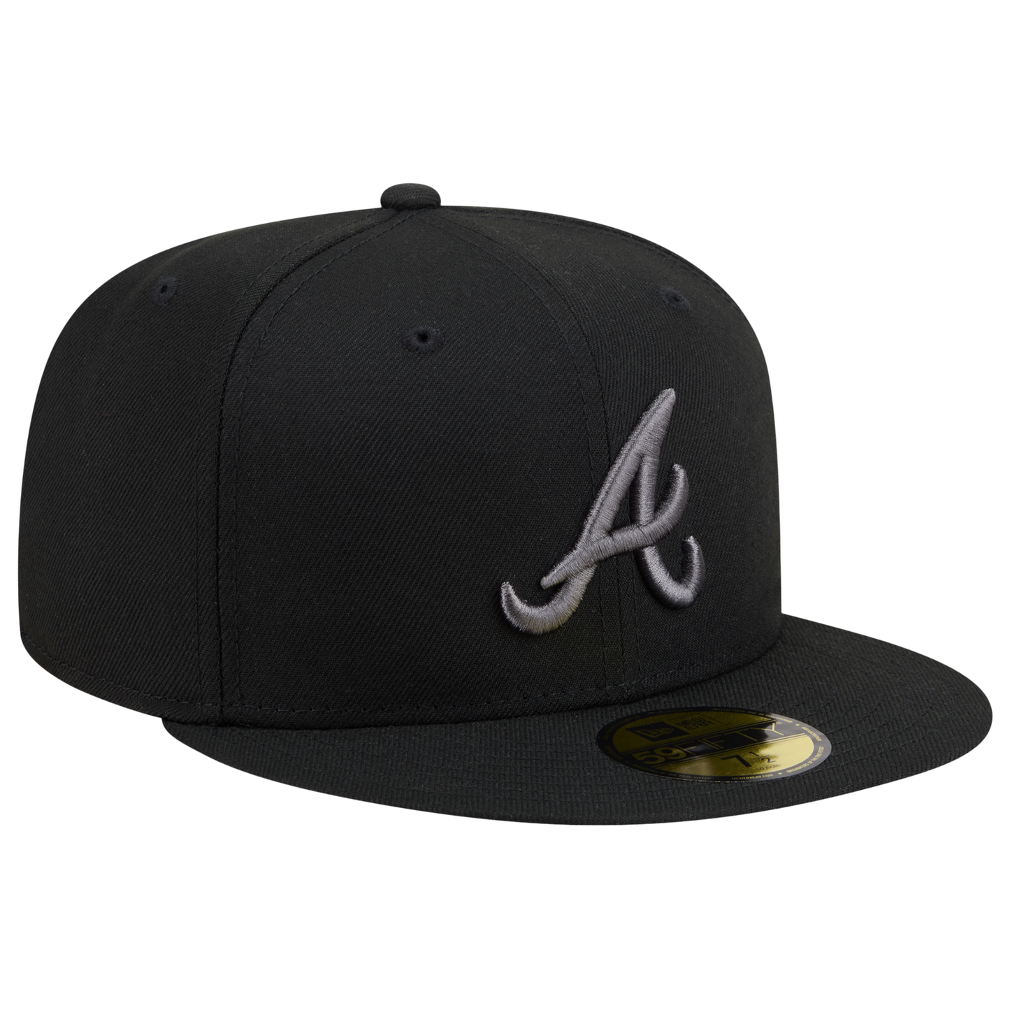 New Era Braves 59FIFTY Cap - Men's - Heather Grey/Black