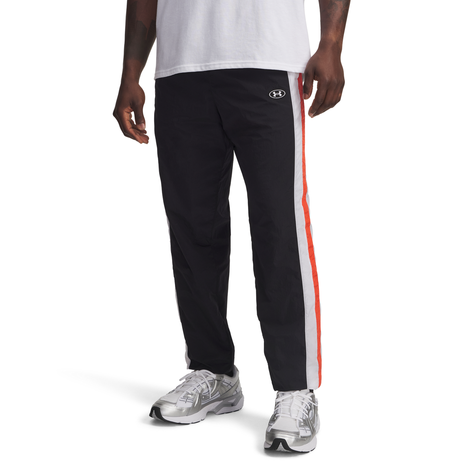 Under Armour Icon Woven Track Pants - Men's - Black/White/White
