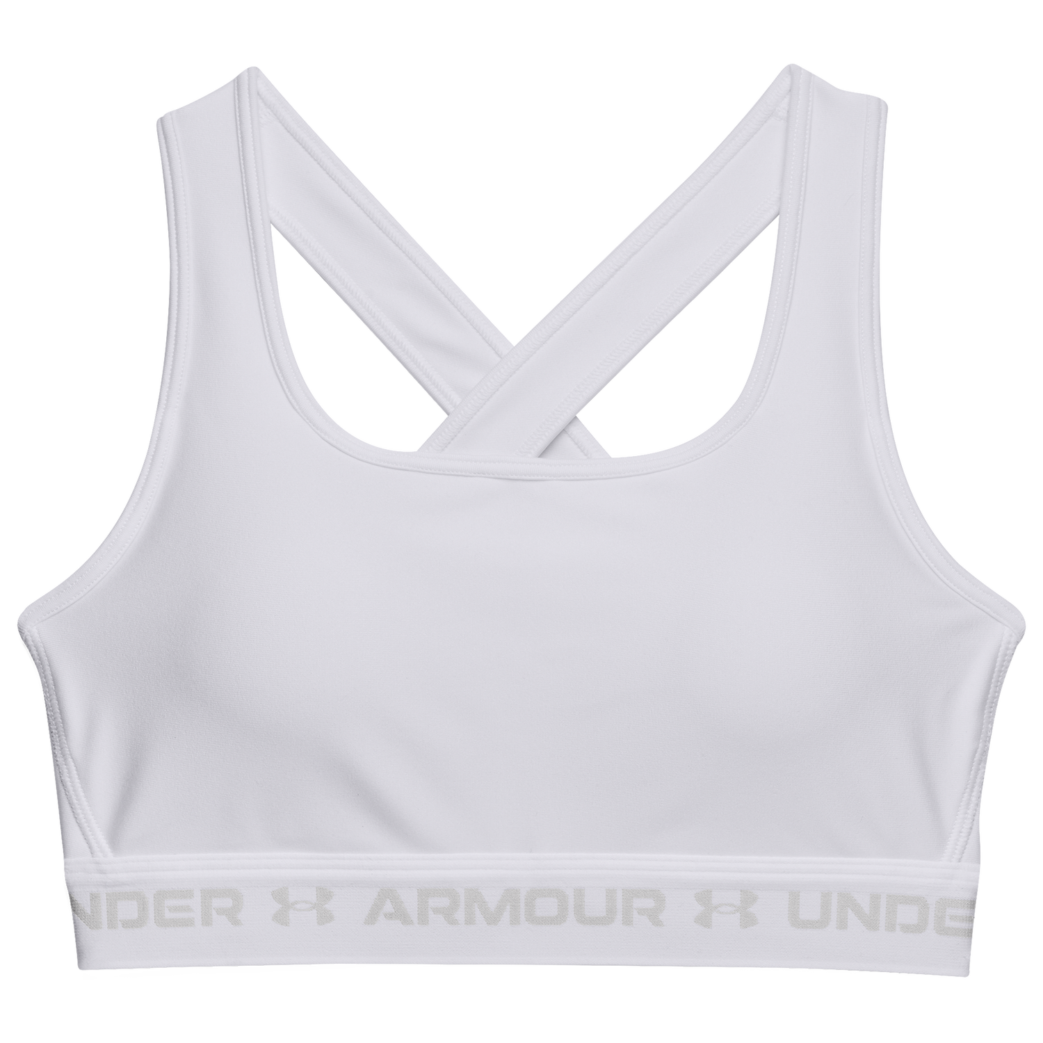 Under Armour Mid Crossback Bra - Women's - White/Halo Grey