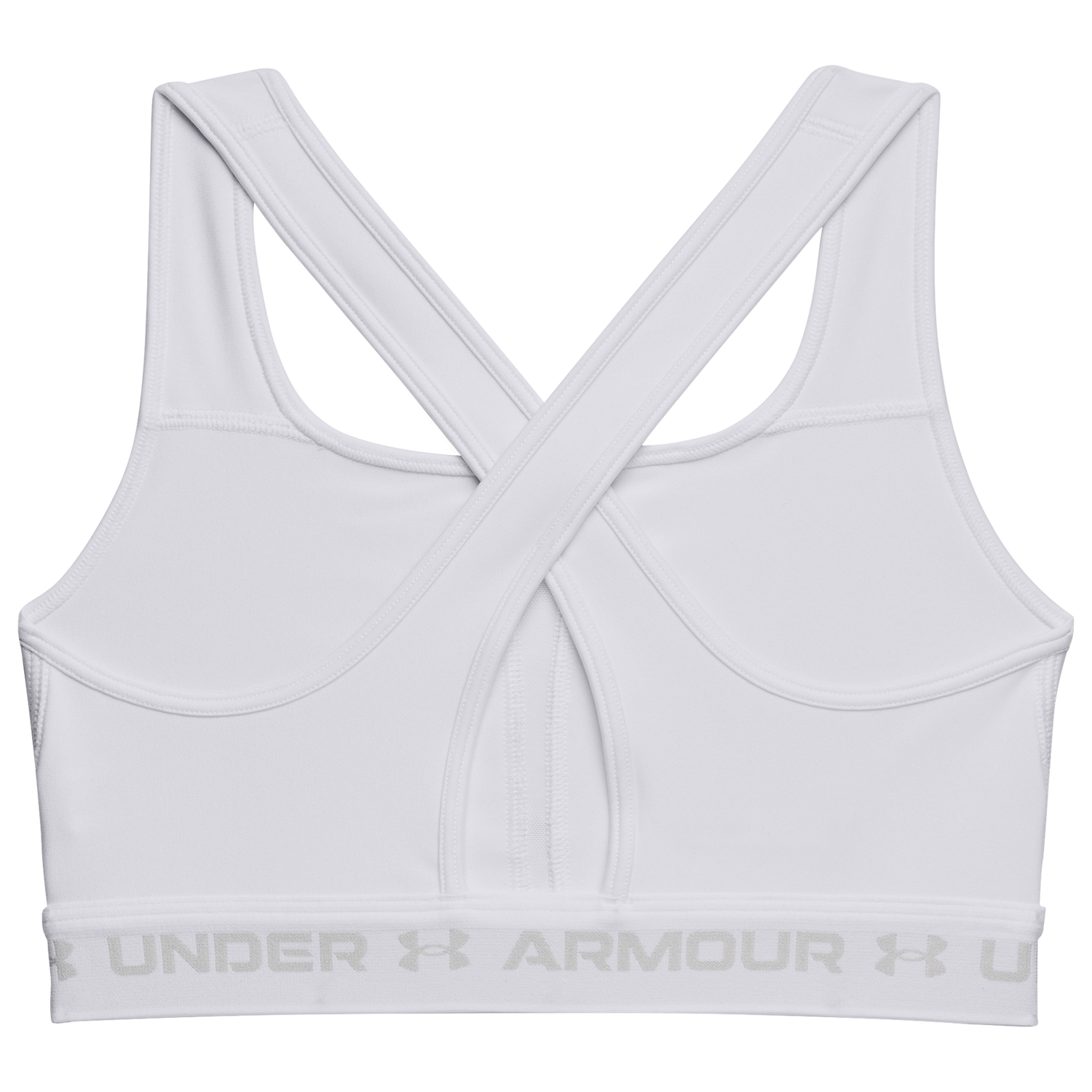 Under Armour Mid Crossback Bra - Women's - White/Halo Grey