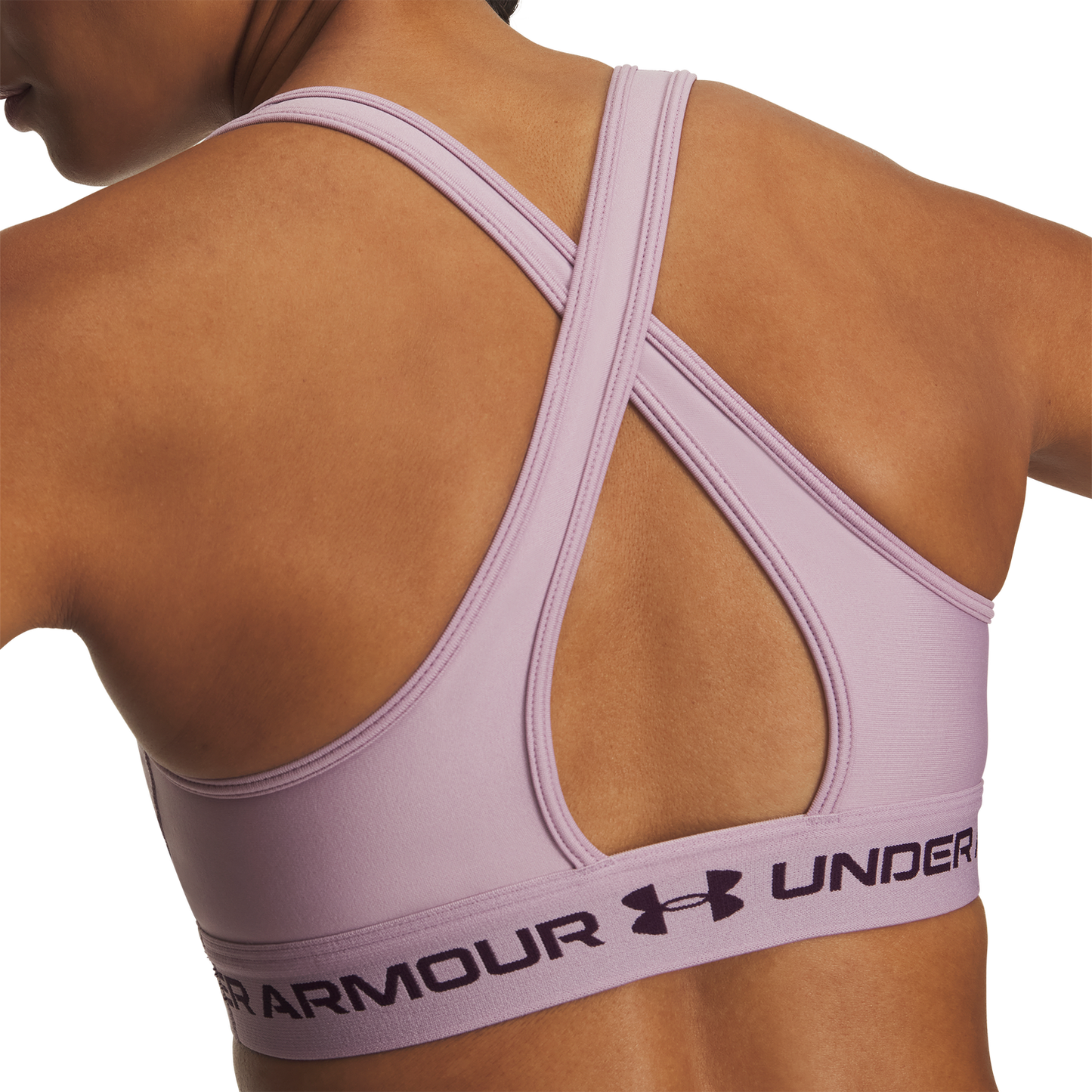 Under Armour Mid Crossback Bra - Women's - Pink/Purple