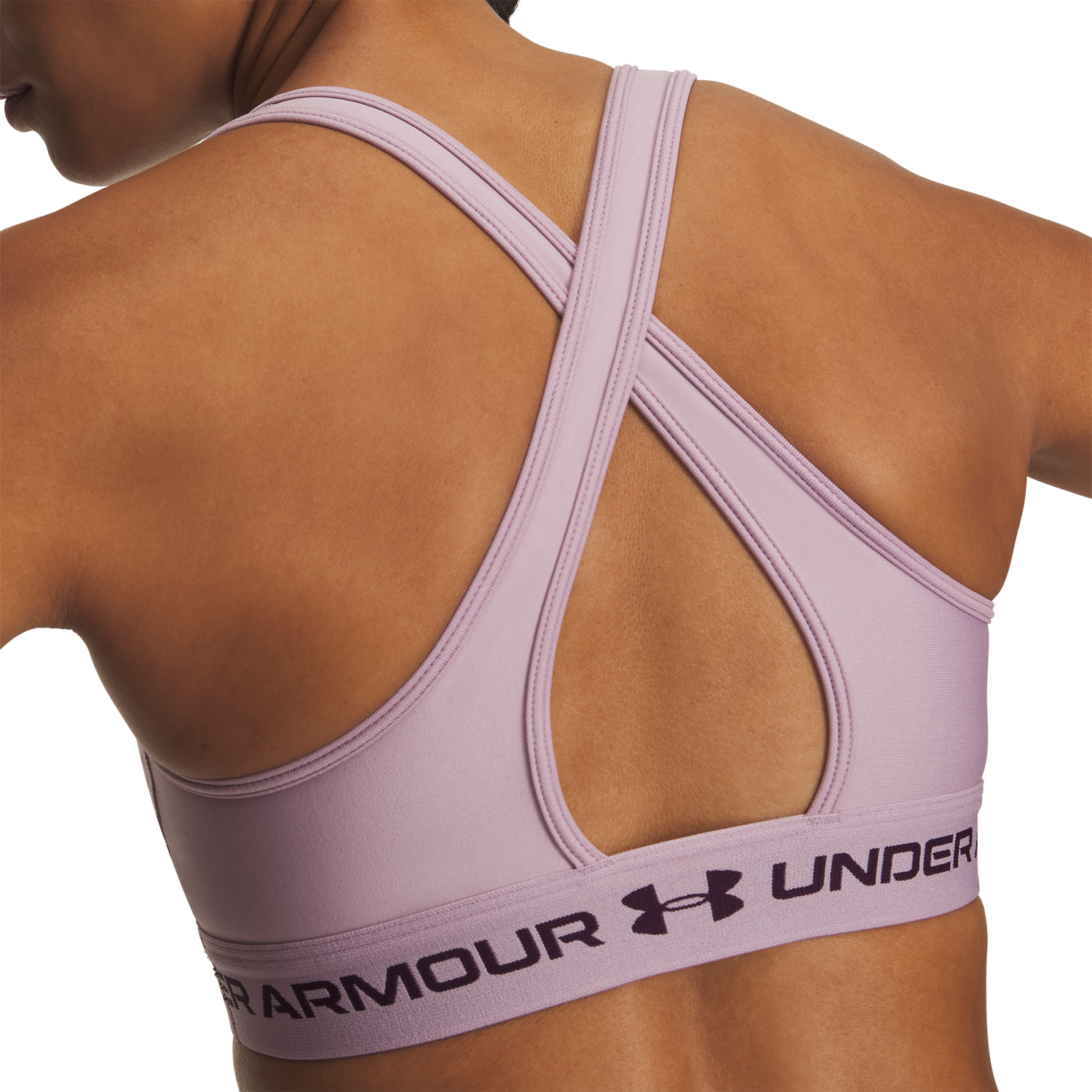 Under Armour Mid Crossback Bra - Women's - Pink/Purple