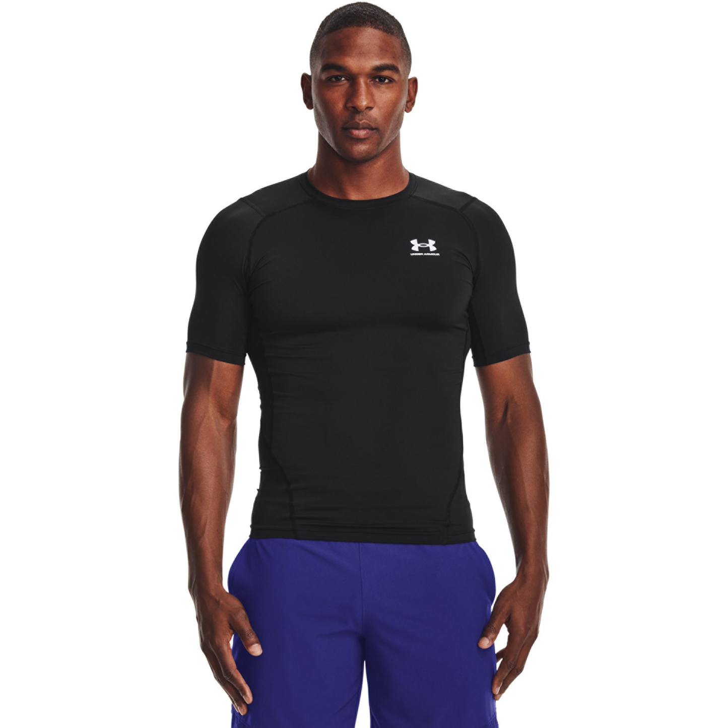Under Armour HeatGear Compression S/S T-Shirt - Men's - White/Black