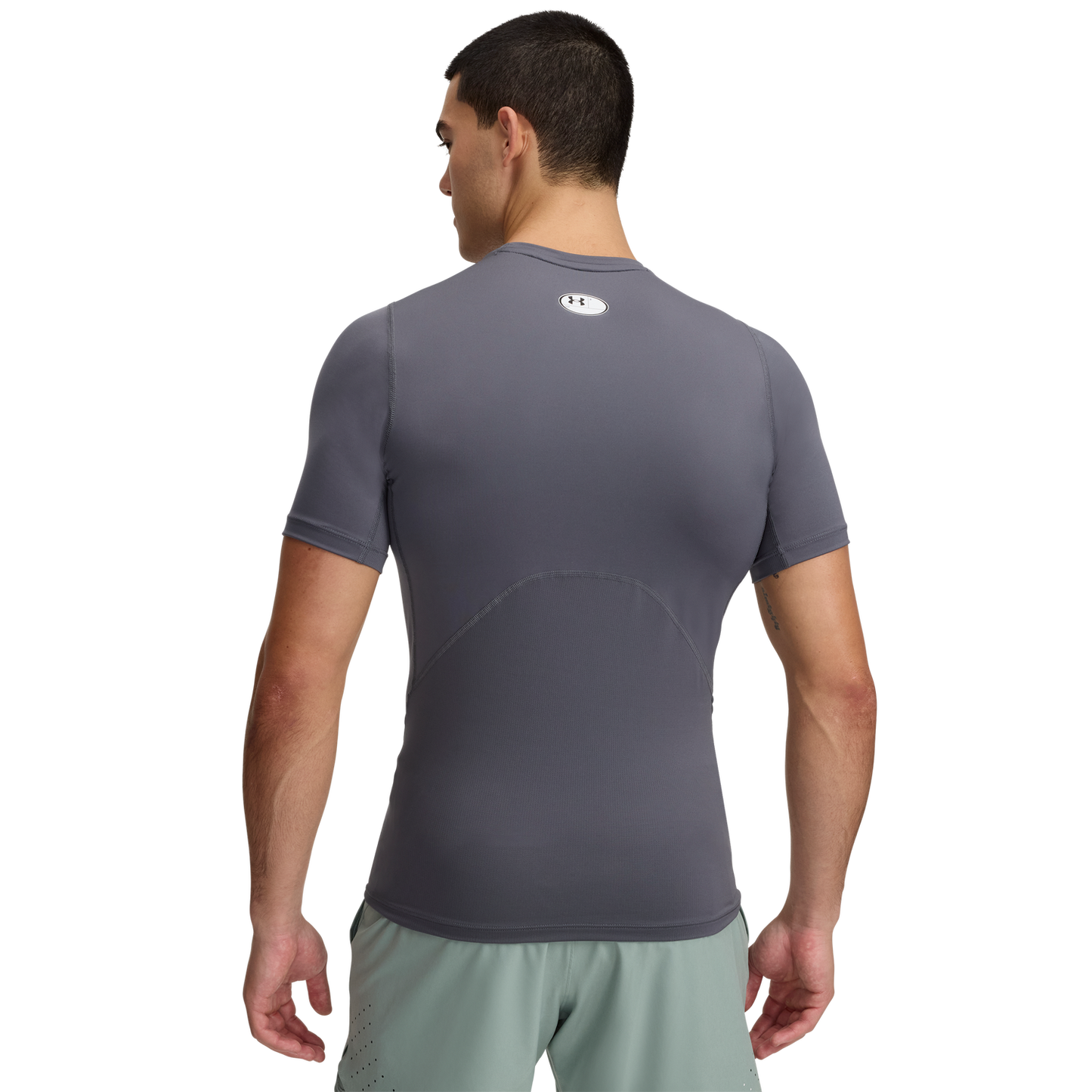 Under Armour HeatGear Compression S/S T-Shirt - Men's - Castlerock/White