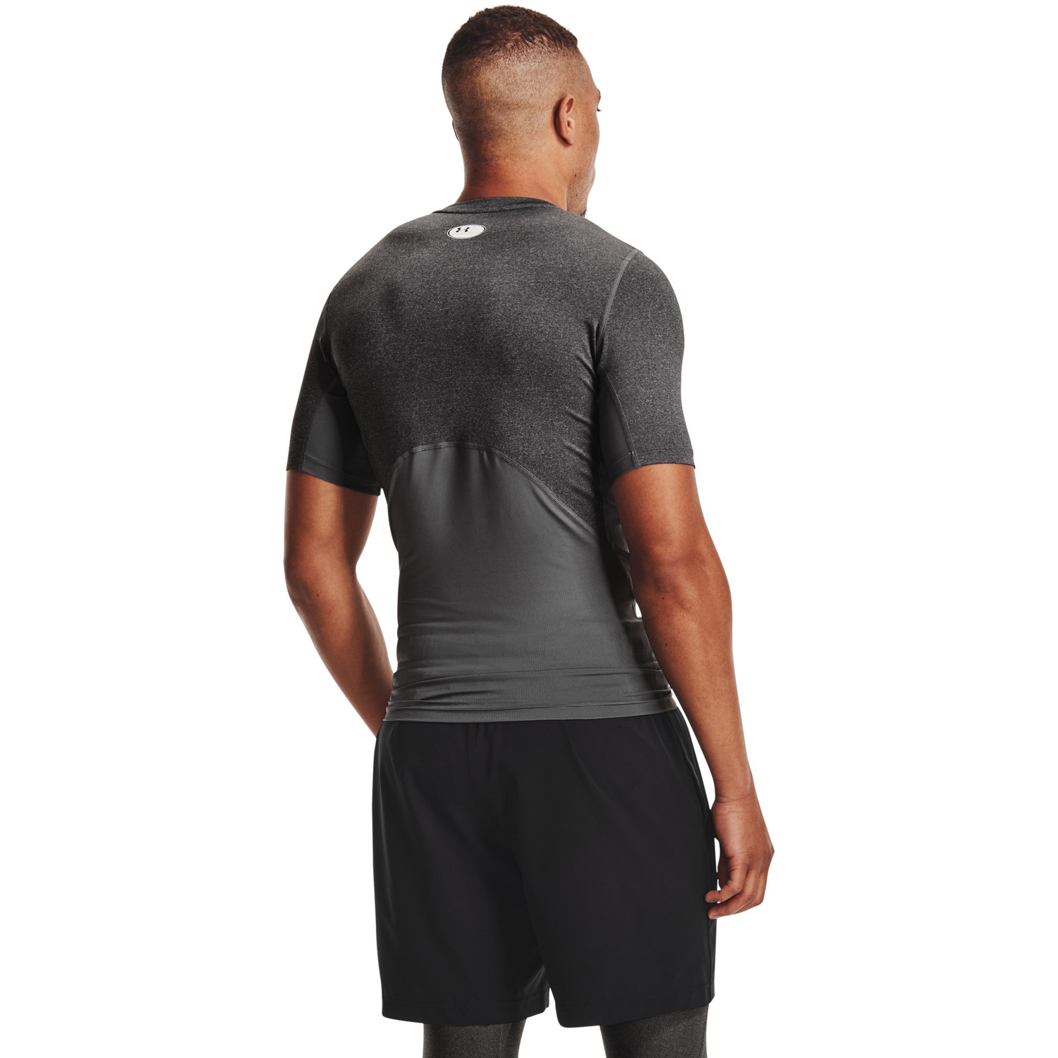 Under Armour HeatGear Compression S/S T-Shirt - Men's - Carbon Heather/Black