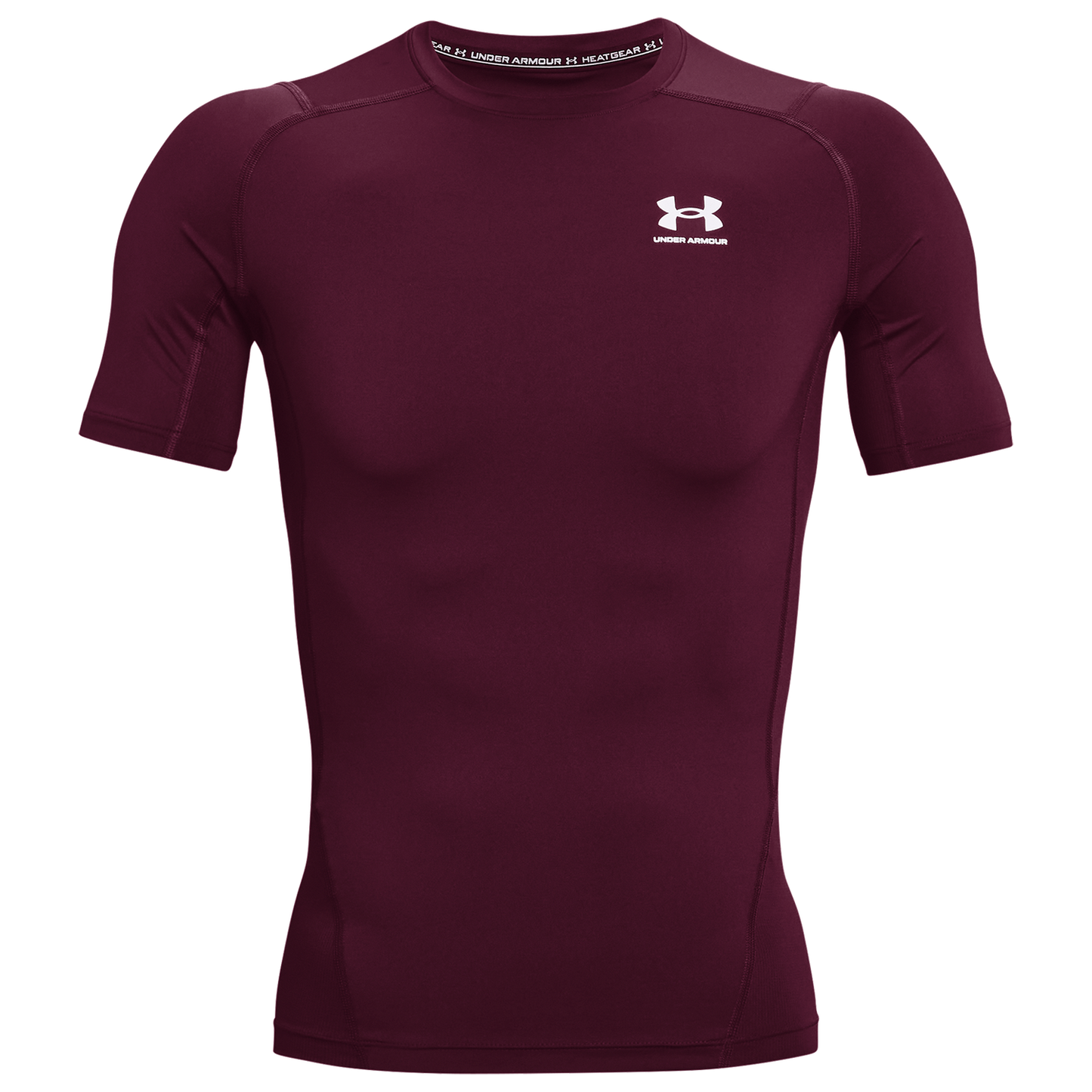 Under Armour HeatGear Compression S/S T-Shirt - Men's - Maroon/White